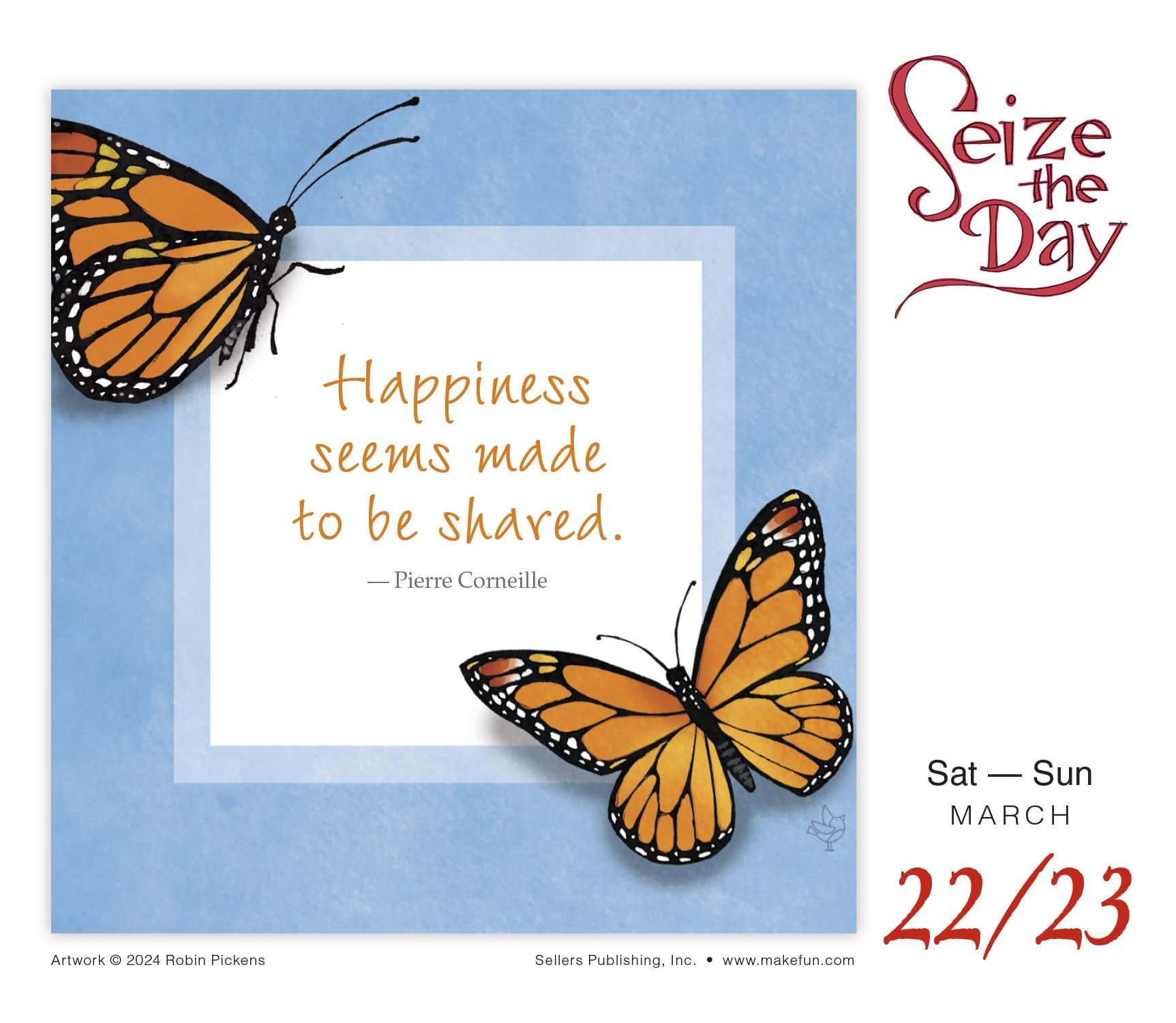 Seize the Day 2025 Boxed Daily Desk Calendar by Robin Pickens - Inspirational Planner for Office, Home & Gift Giving | Perfect for Goal Setting, Productivity & Daily Motivation