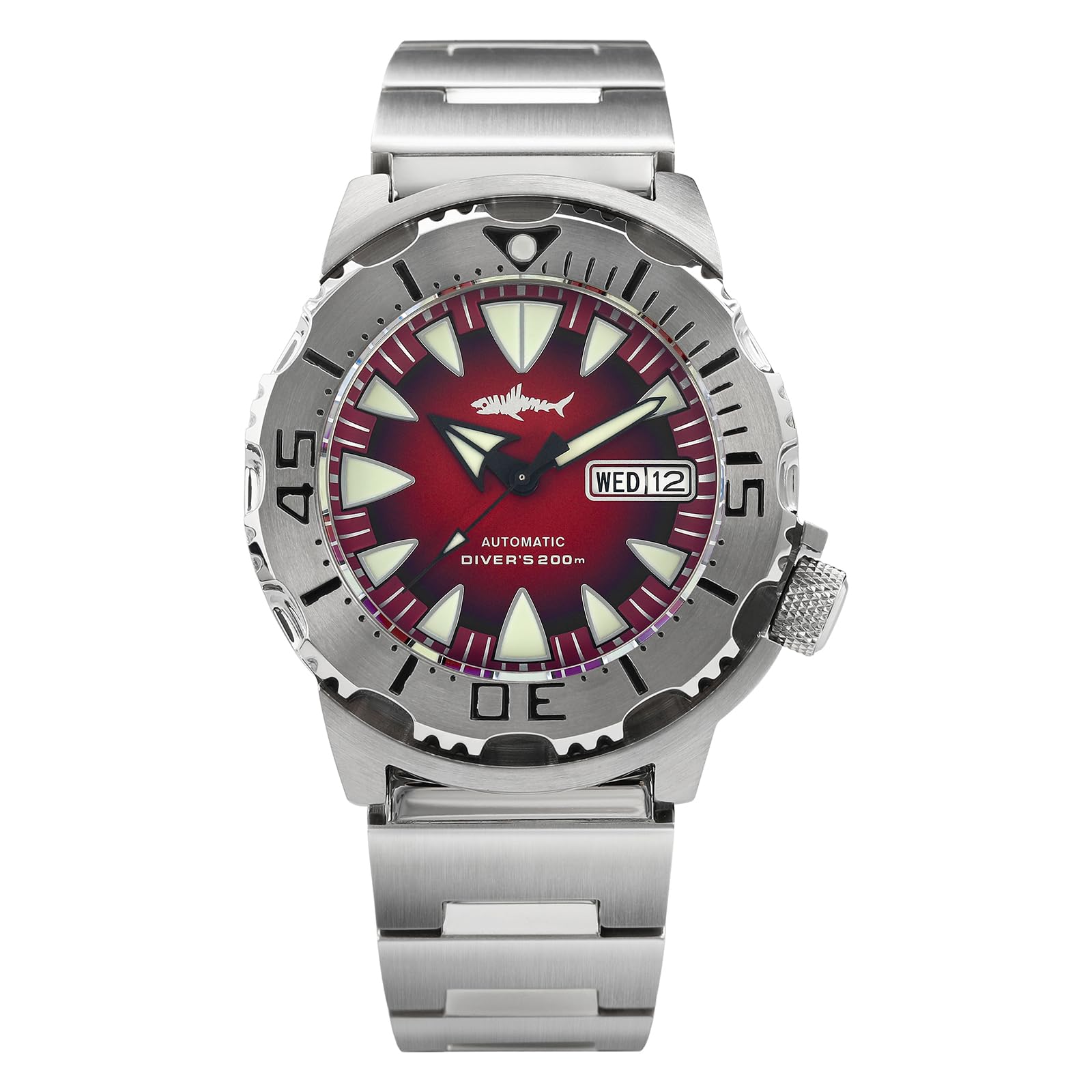 Heimdallr NH36A Automatic Diving Watch for Men - 200M Water Resistant, Sapphire Crystal, Luminous Dial, 316L Stainless Steel Bracelet - Perfect for Scuba Diving, Swimming & Outdoor Adventures