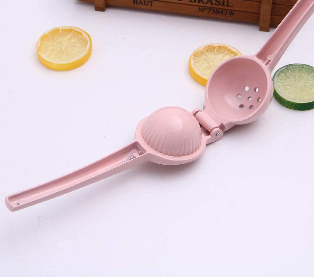 Stainless Steel Manual Citrus Juicer - Handheld Lemon Lime Squeezer for Fresh Juice - Durable Kitchen Tool (Pink) - Perfect for Cocktails, Baking & Healthy Drinks