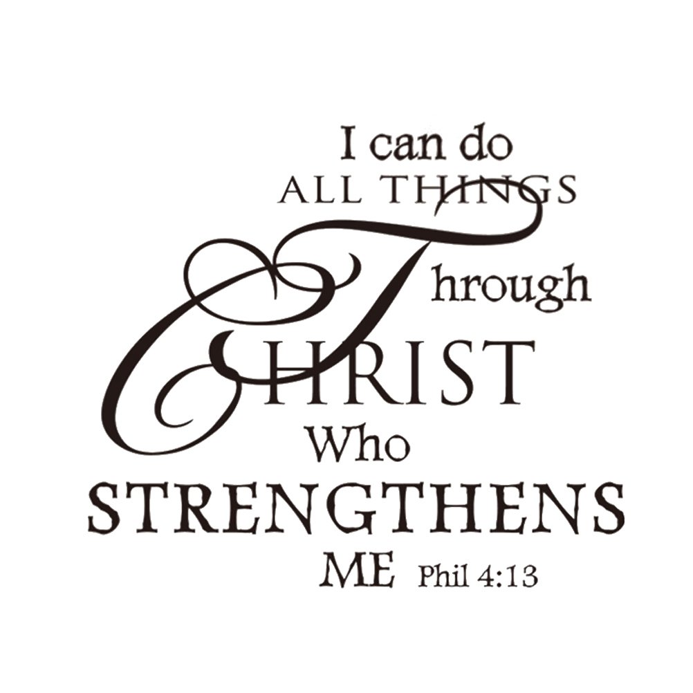 Amosfun Removable Wall Decals - 'I Can Do All Things' Inspirational Vinyl Stickers for Home Decor, Bedroom, Living Room & Bathroom | Perfect for DIY Wall Art, Nursery, Office & Apartment Decorating