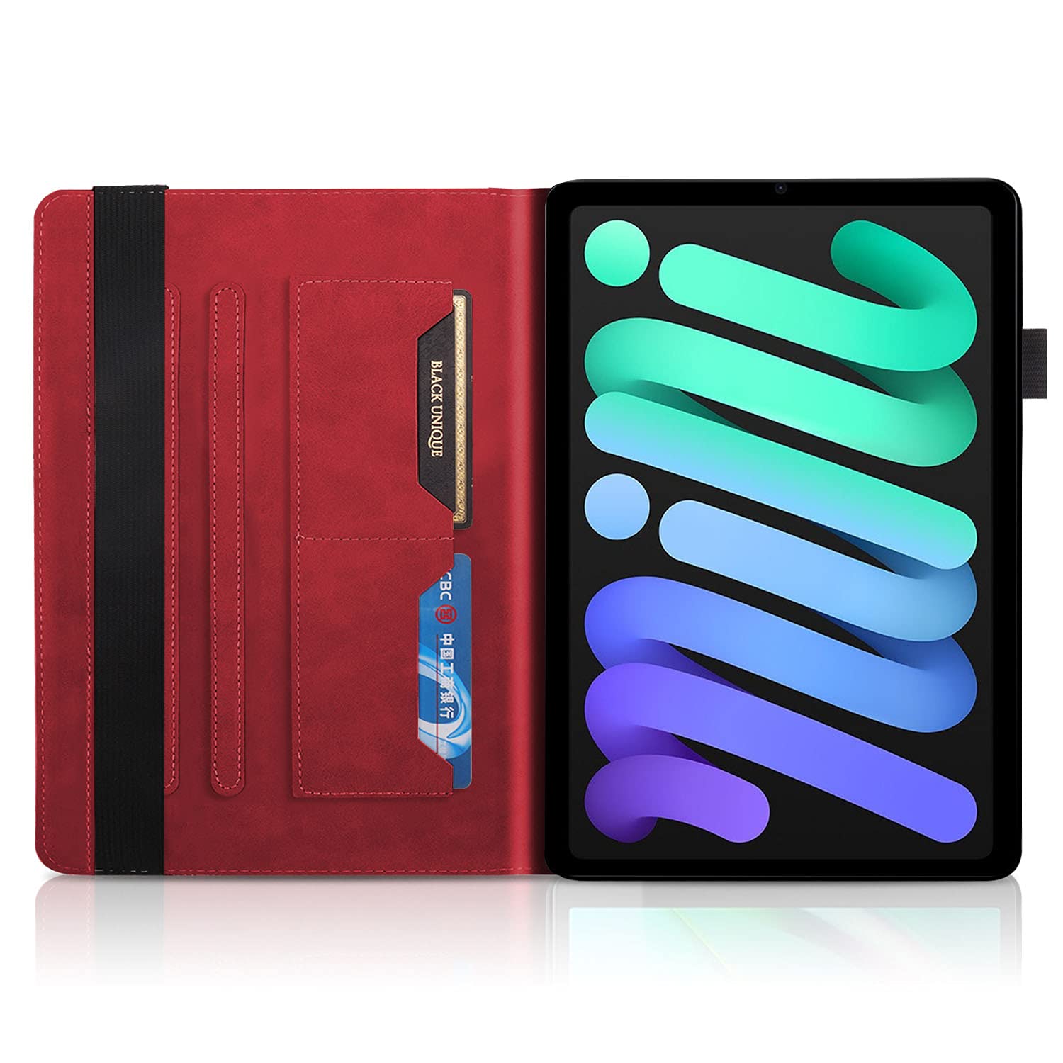 Dteck PU Leather Protective Flip Case for iPad Mini 6 (2021, 6th Generation) 8.3 Inch - 3D Embossed Tree Design, Adjustable Stand, Slim Lightweight Cover (Red) | Perfect for Work, Travel, and Home Use
