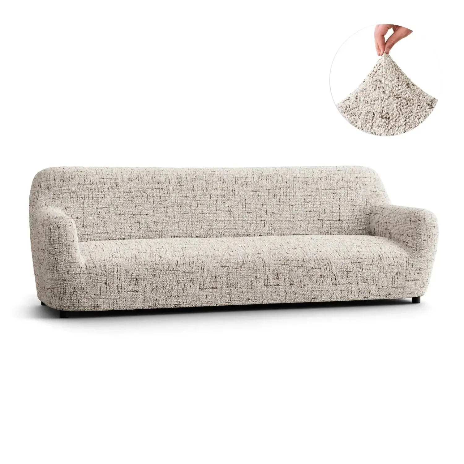 4 Seater Sofa Slipcover - Soft Microfiber Fabric with Stylish Prints - Perfect for Living Room, Family Room & Home Decor