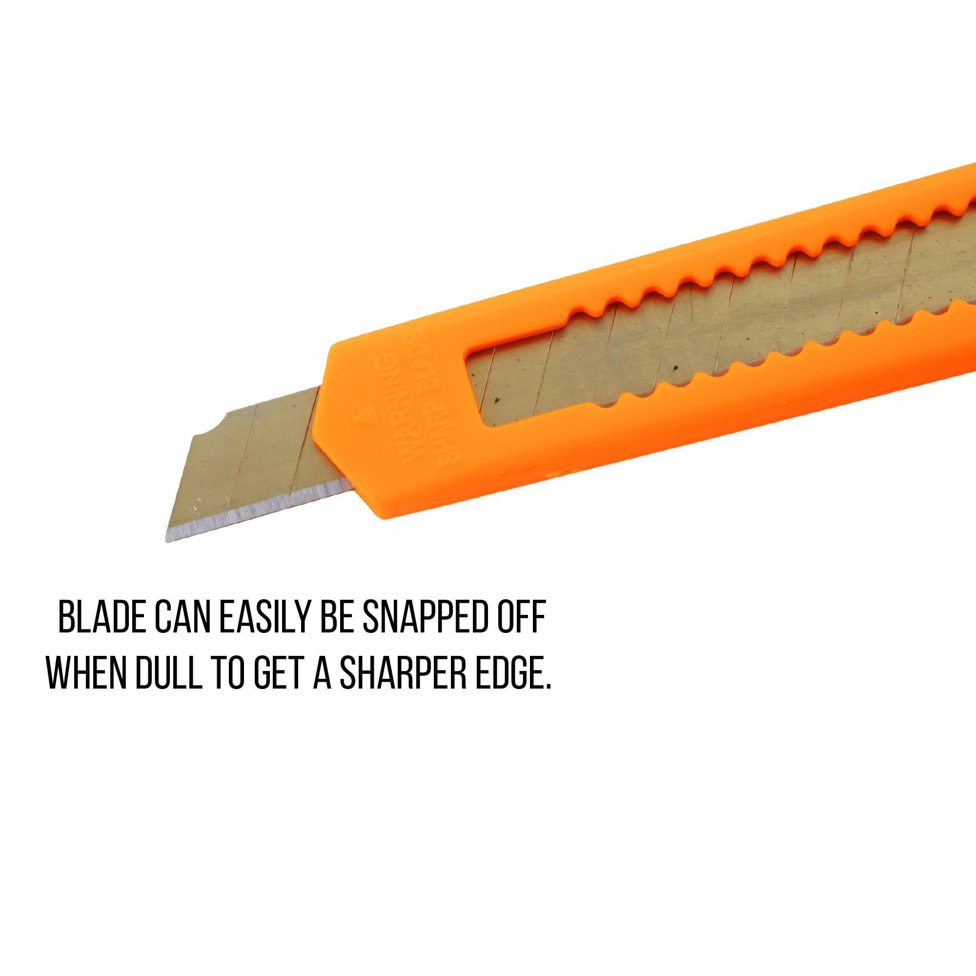 5-Pack Small Neon Orange Utility Knives with Snap-Off 9MM Blades - Heavy Duty Box Cutters for Warehouse, Office & DIY Projects