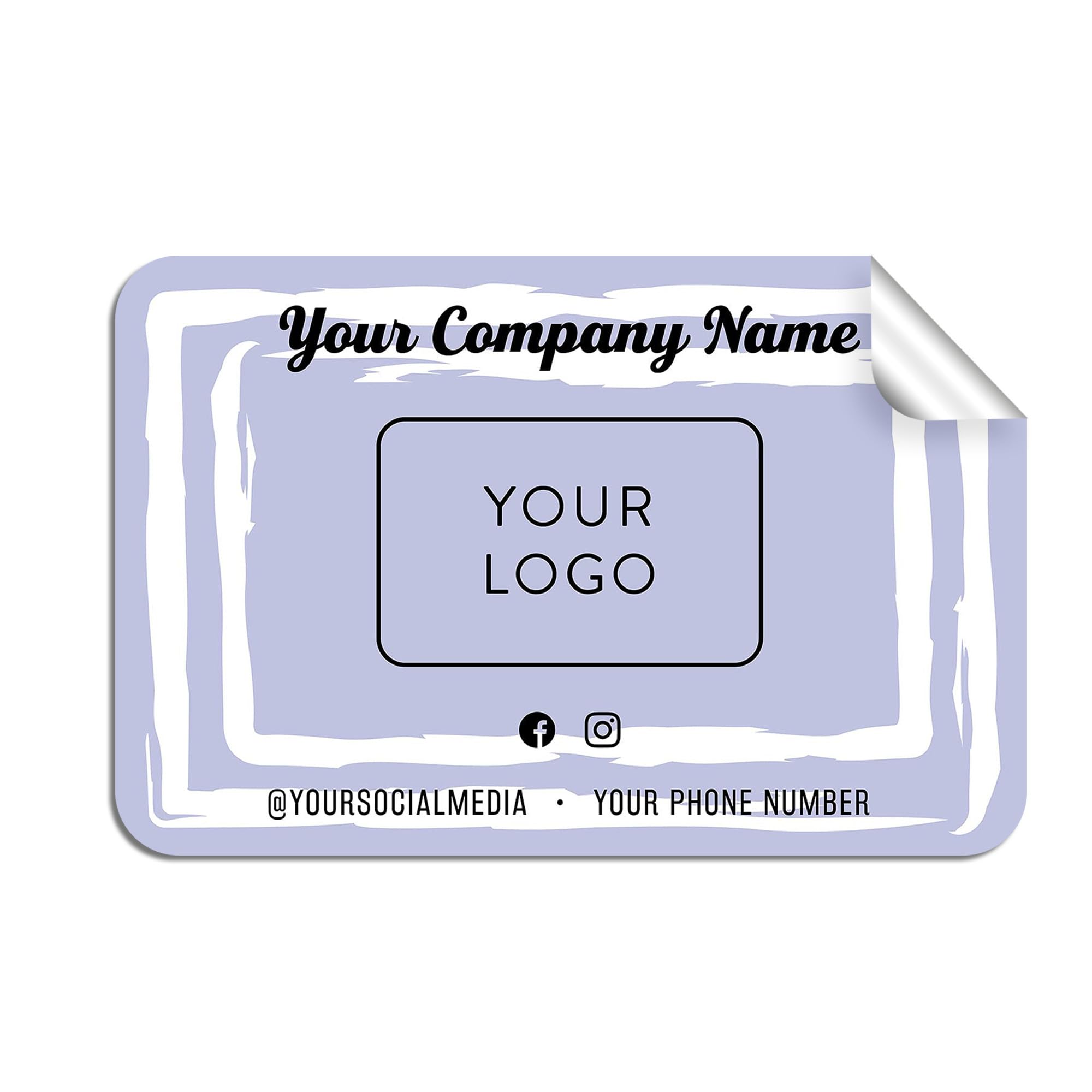 100 Custom Vinyl Labels - Waterproof Rectangle/Square Stickers for Small Business Branding - Personalized Logo Labels for Handmade Crafts, Product Packaging, Bottles, Jars, Candles - Perfect for DIY Projects & Business Branding (Lavender Swirls, 6x4 Inches)