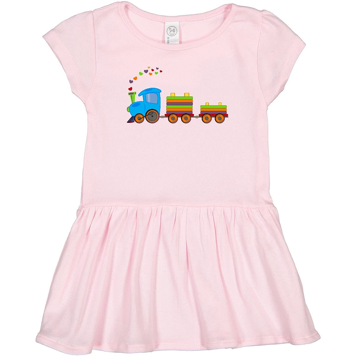 Inktastic Colorful Toy Train Toddler Dress - Cute Cotton Outfit for Baby Girls & Boys | Perfect for Playdates, Birthday Parties & Family Photos