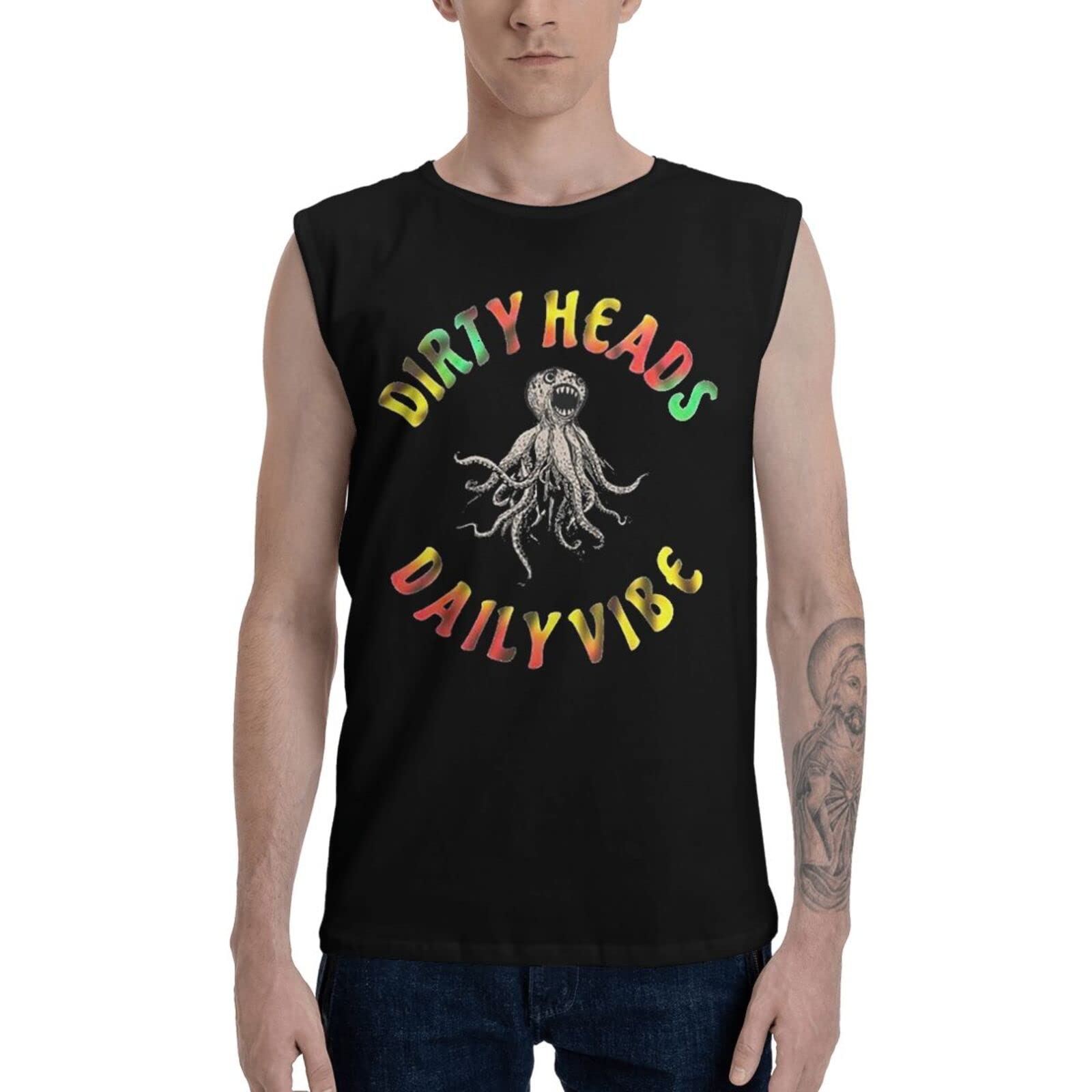 Qihizjk Men's Sleeveless Workout T-Shirts - Breathable Athletic Tank Top with Round Neck for Gym, Running & Summer Outdoor Activities