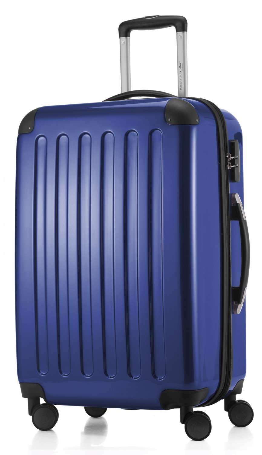 Alex Hardside Spinner Luggage Suitcase - 4 Wheel Expandable Carry-On Trolley (65cm, Dark Blue) - Perfect for Air Travel, Business Trips & Vacations