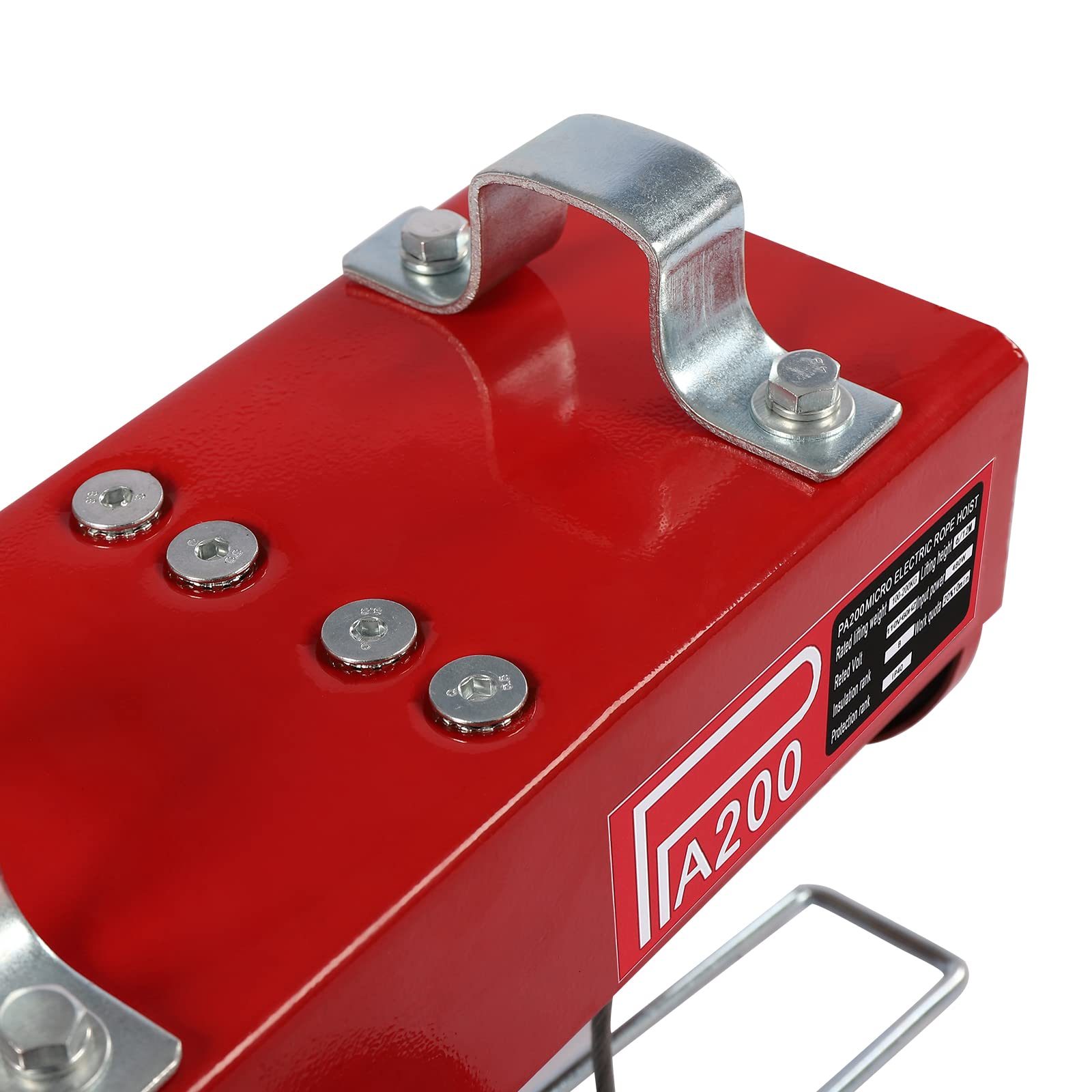 480W Electric Hoist Winch with Remote Control - 440lbs Lifting Capacity, 110V Heavy Duty Lift for Garage, Warehouse & Construction - Includes Single/Double Slings for Safe Material Handling