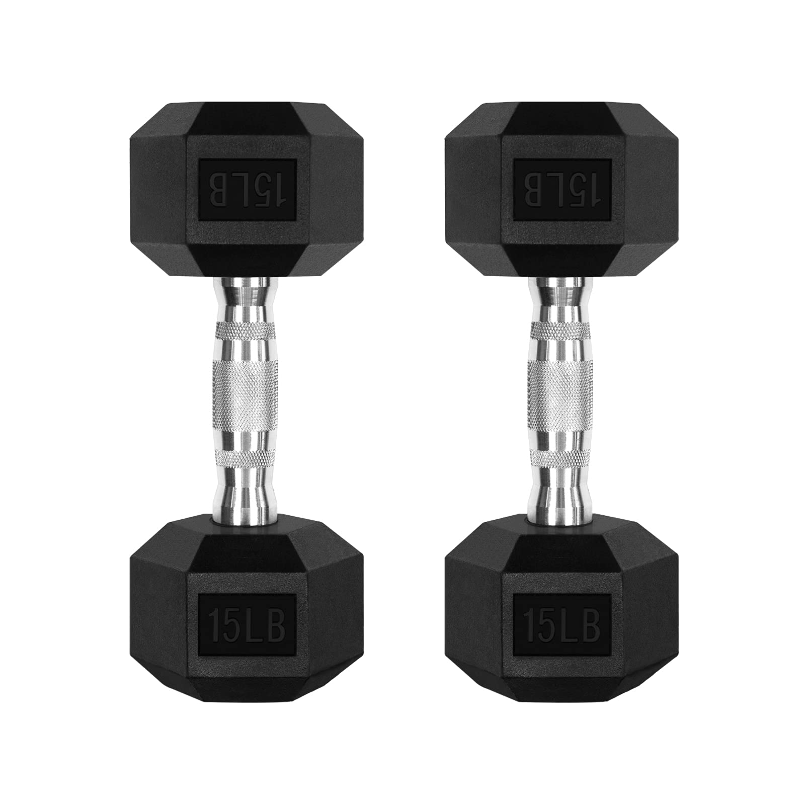 RitFit 5-300LBS Rubber Encased Hex Dumbbell Set with Optional Rack - Home Gym Strength Training Equipment, Non-Slip Coated Hand Weights for Weightlifting, CrossFit & Full Body Workouts - Perfect for Home Gym, Garage Fitness & Personal Training