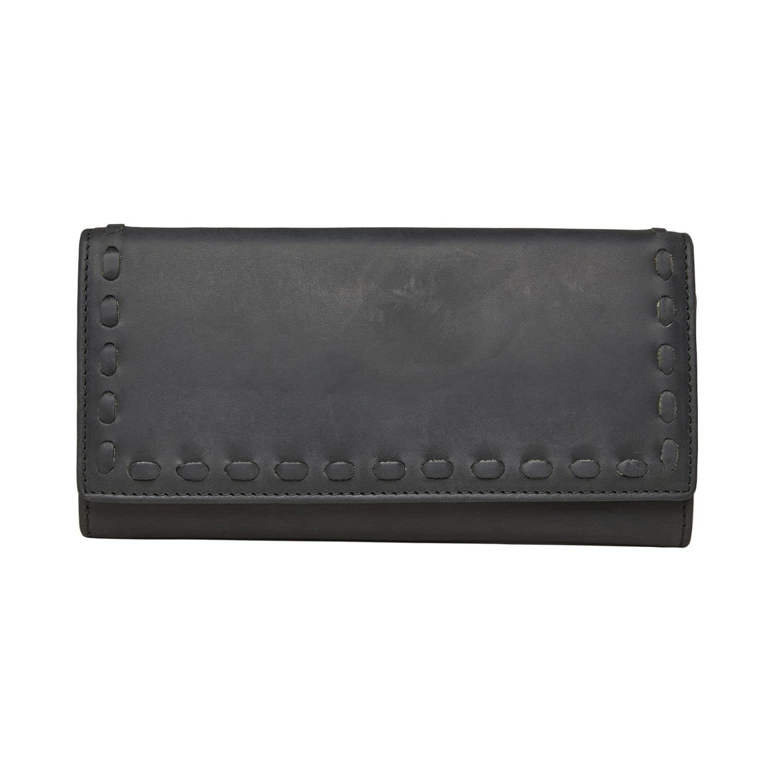 Hope RFID Leather Laced Wallet for Women - Anti-Theft Credit Card Holder with Blocking Technology | Stylish Black Minimalist Wallet for Everyday Use, Travel & Shopping