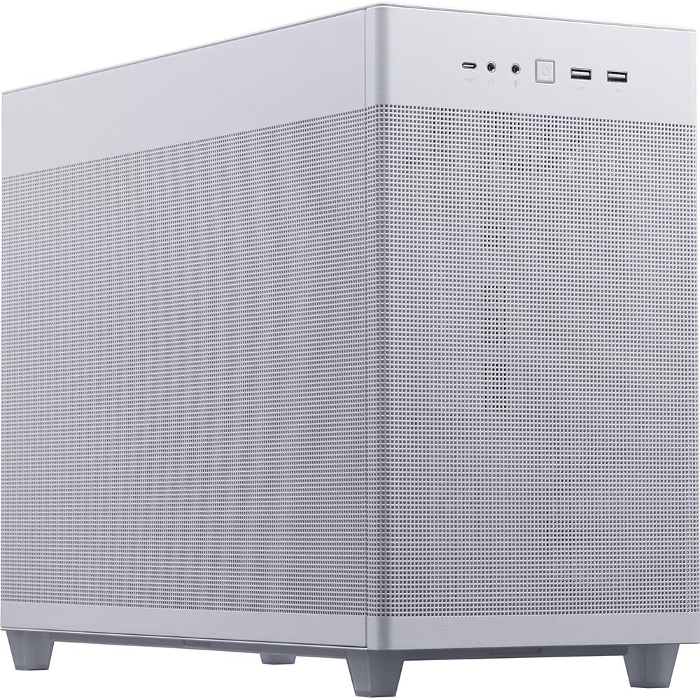 ASUS Prime AP201 White MicroATX PC Case - Compact Mesh Design for Gaming & Home Office Builds | Perfect for Small Spaces & High Airflow Setups