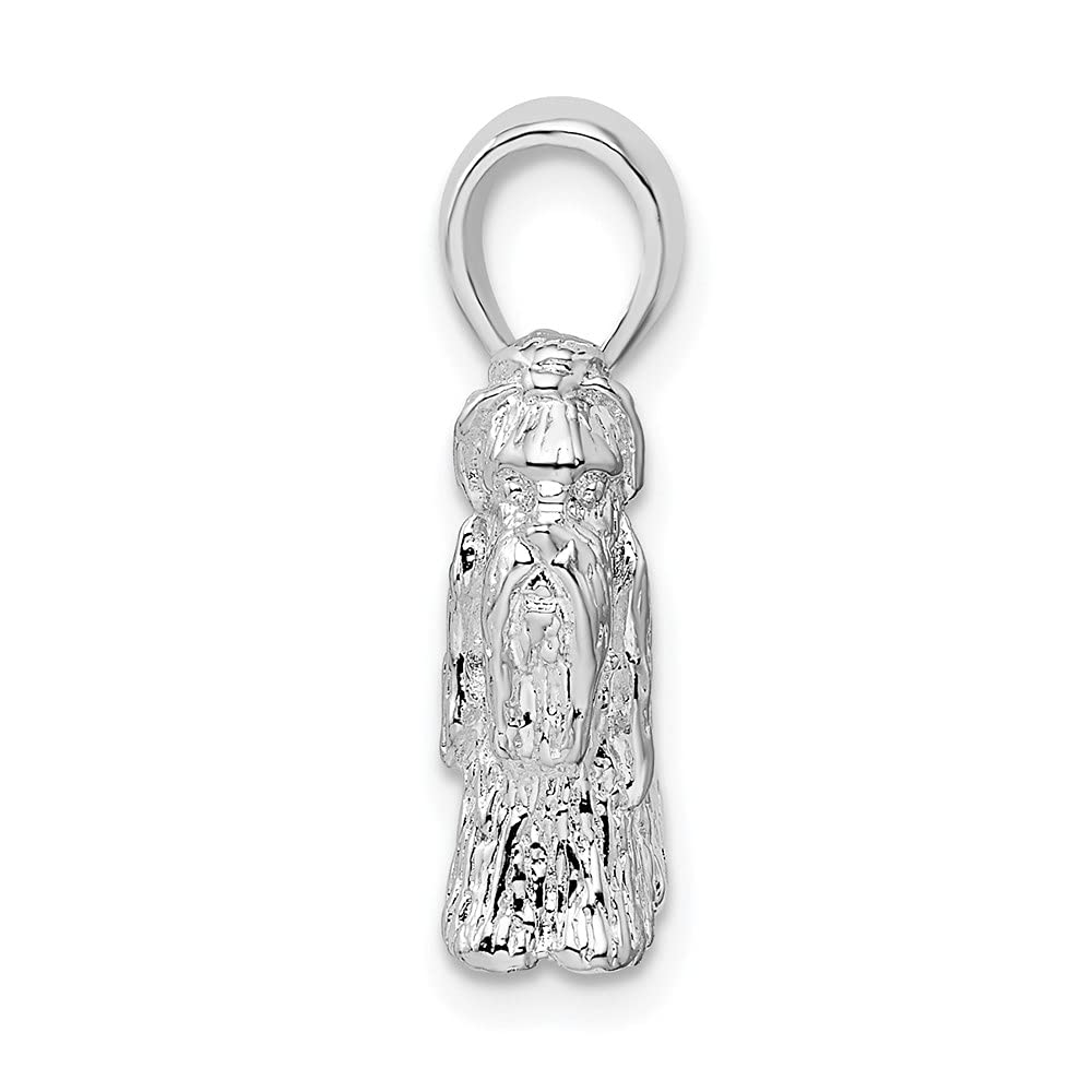 925 Sterling Silver Textured 3D Shih Tzu Dog Pendant Necklace - Handmade Jewelry for Women | Perfect Gift for Dog Lovers, Pet Owners & Animal Lovers | Great for Everyday Wear, Special Occasions & Gifts