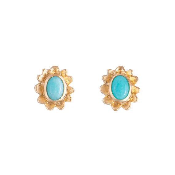 FAIRLEY St Tropez Bloom Stud Earrings - 14K Gold Plated Floral Stud Earrings for Women, Gift for Her | Perfect for Weddings, Parties & Everyday Wear