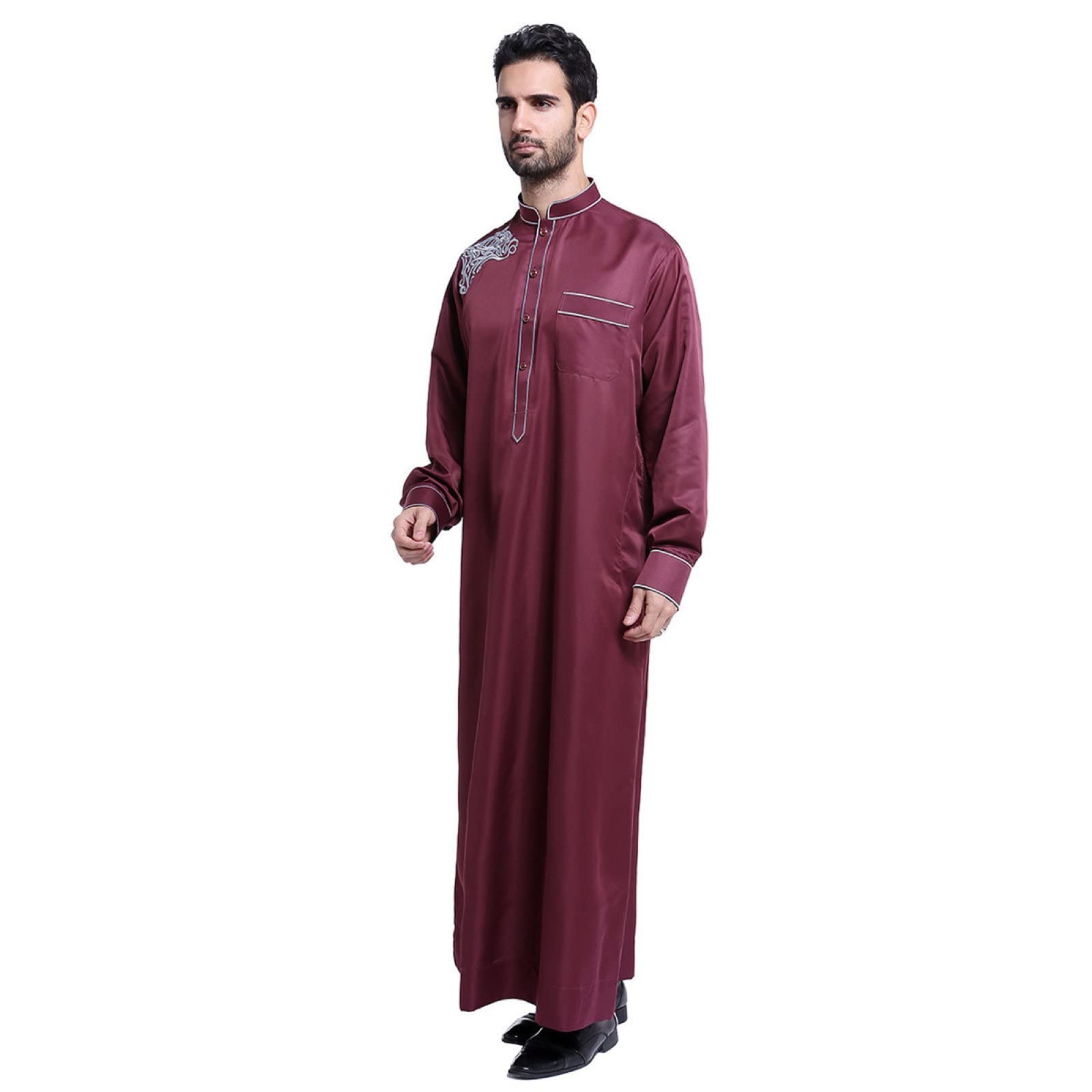 WIITON Men's Spring Summer Robe - Lightweight Arabian Thobe for Middle Eastern & Indian Style - Perfect for Home, Beach & Cultural Events