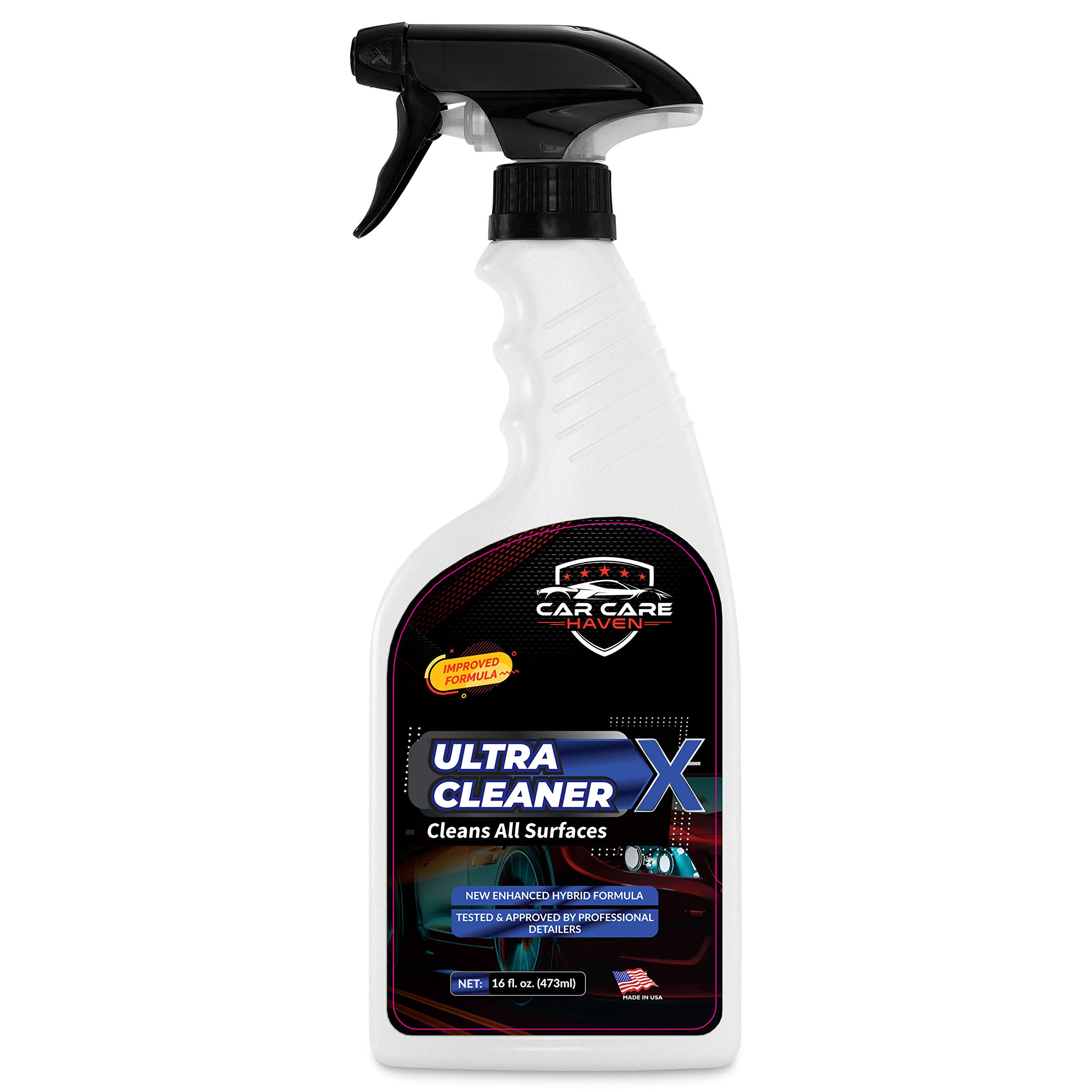 CAR CARE HAVEN Ultra Cleaner X (16oz) - All Purpose Multi-Surface Cleaner for Cars | Interior & Exterior Use on Upholstery, Leather Seats, Dashboard, Plastic Trim, Vinyl, Cloth, Rubber & Carpet | Perfect for Car Detailing, Home Cleaning & Auto Maintenance