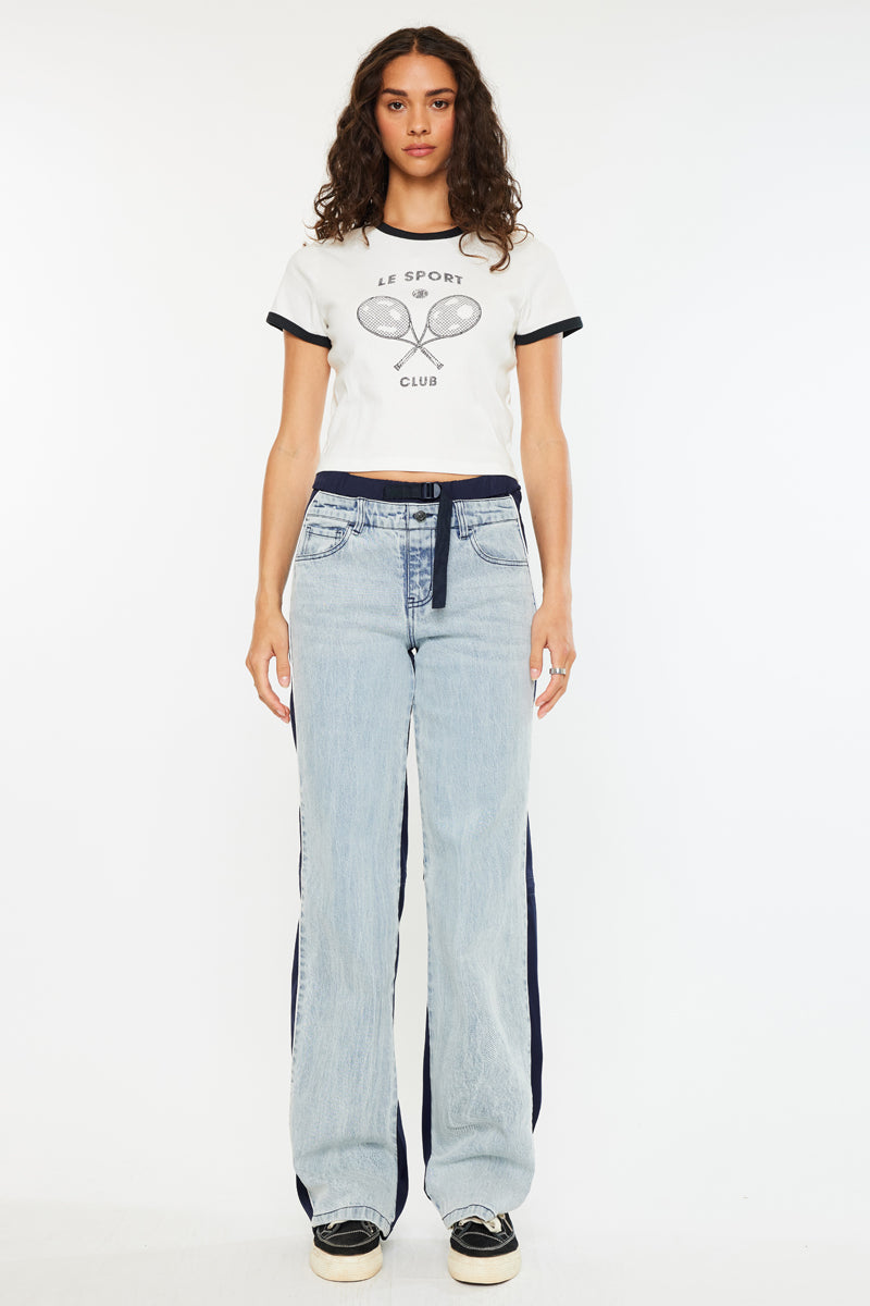 Miranda High Rise Pull On Wide Leg Jeans for Women - Stretchy Comfort & Flattering Fit - Perfect for Casual Outings, Work & Travel