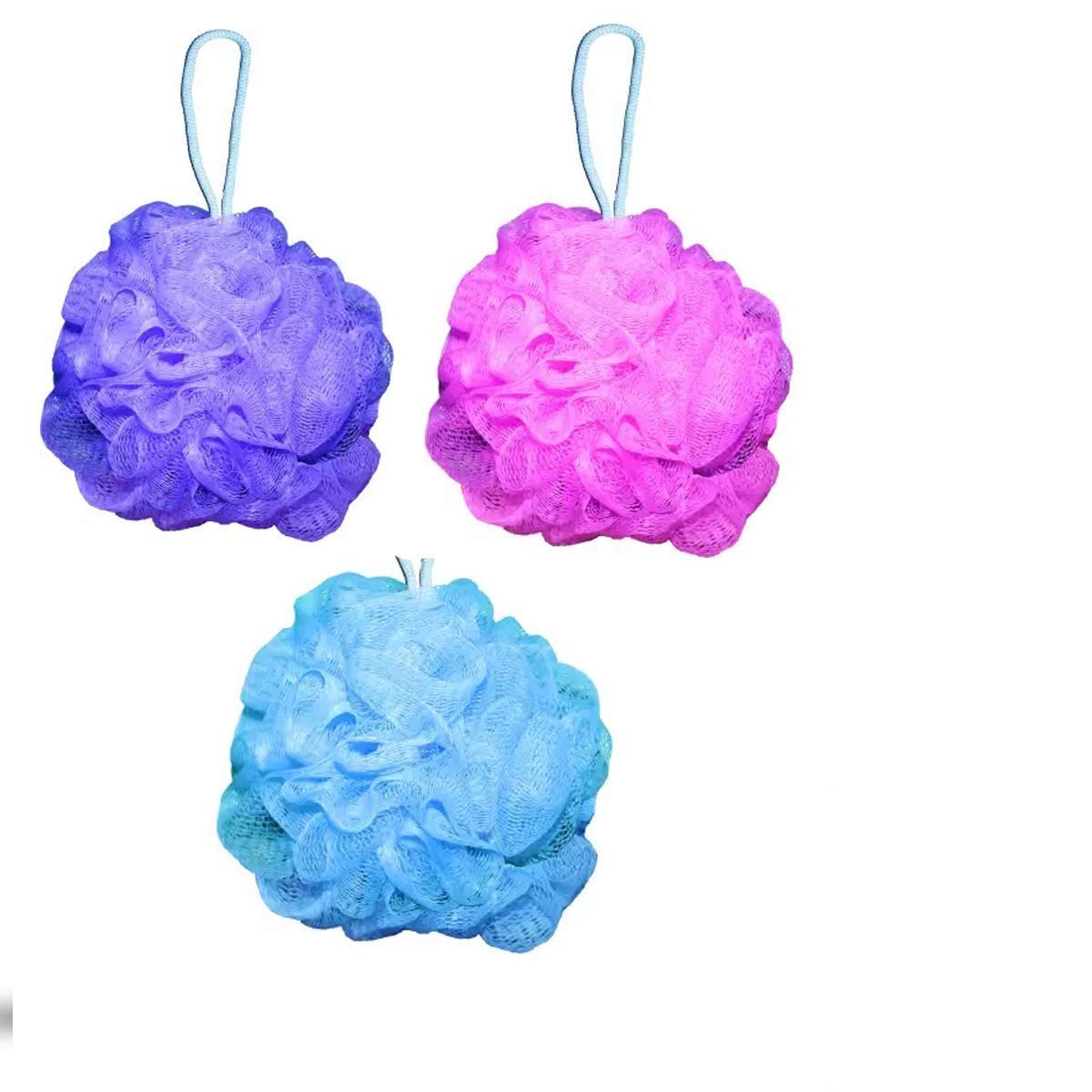 Exfoliating Bath Loofah Brush Set for Smooth Skin - 3 Pack (Purple, Pink, Sky Blue) | Gentle Body Scrubber for Shower & Spa | Perfect for Exfoliation & Skin Renewal