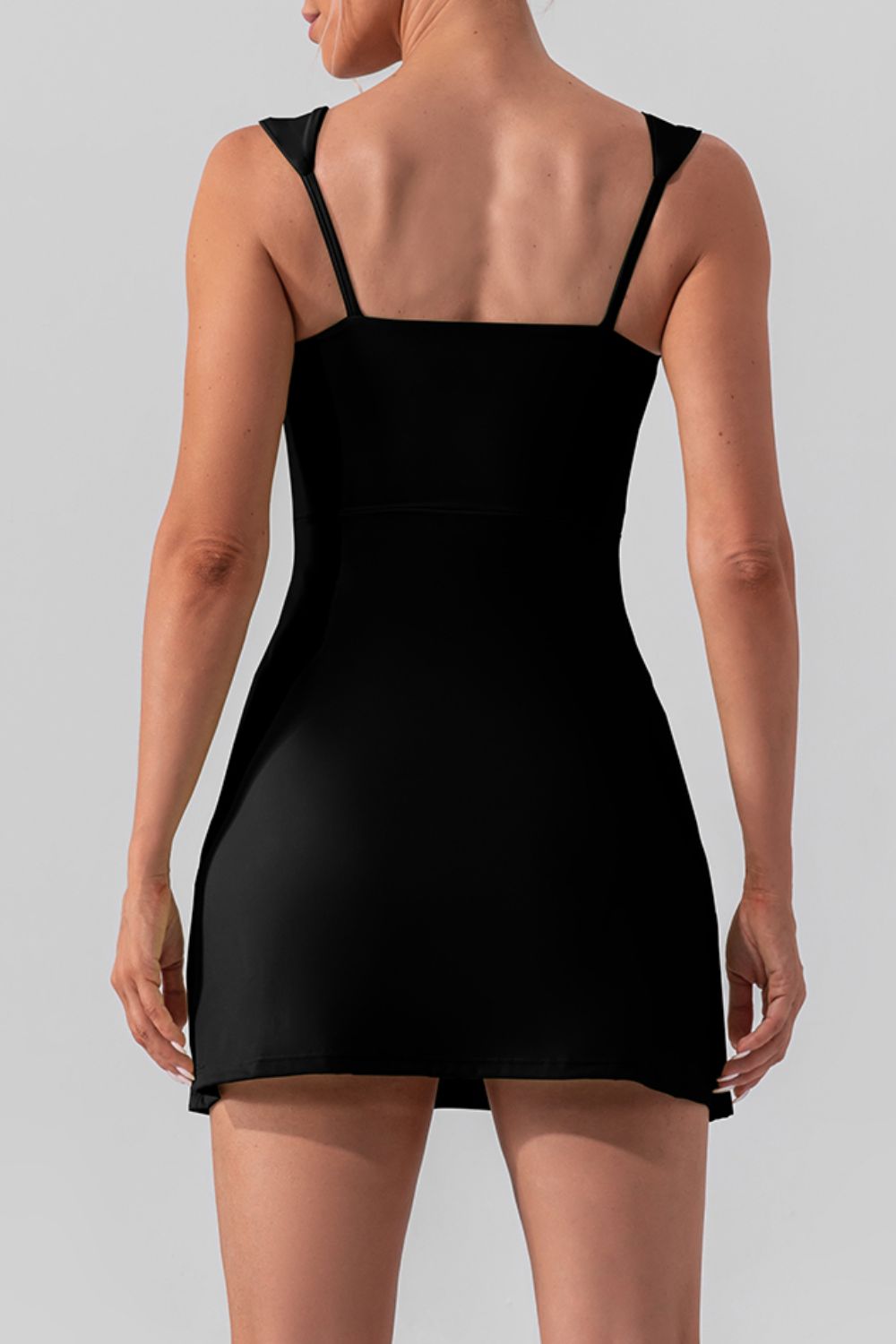 Women's Square Neck Sleeveless Pickleball Dress with High Slit - Breathable Tennis Dress for Pickleball, Casual Wear & Summer Outfits