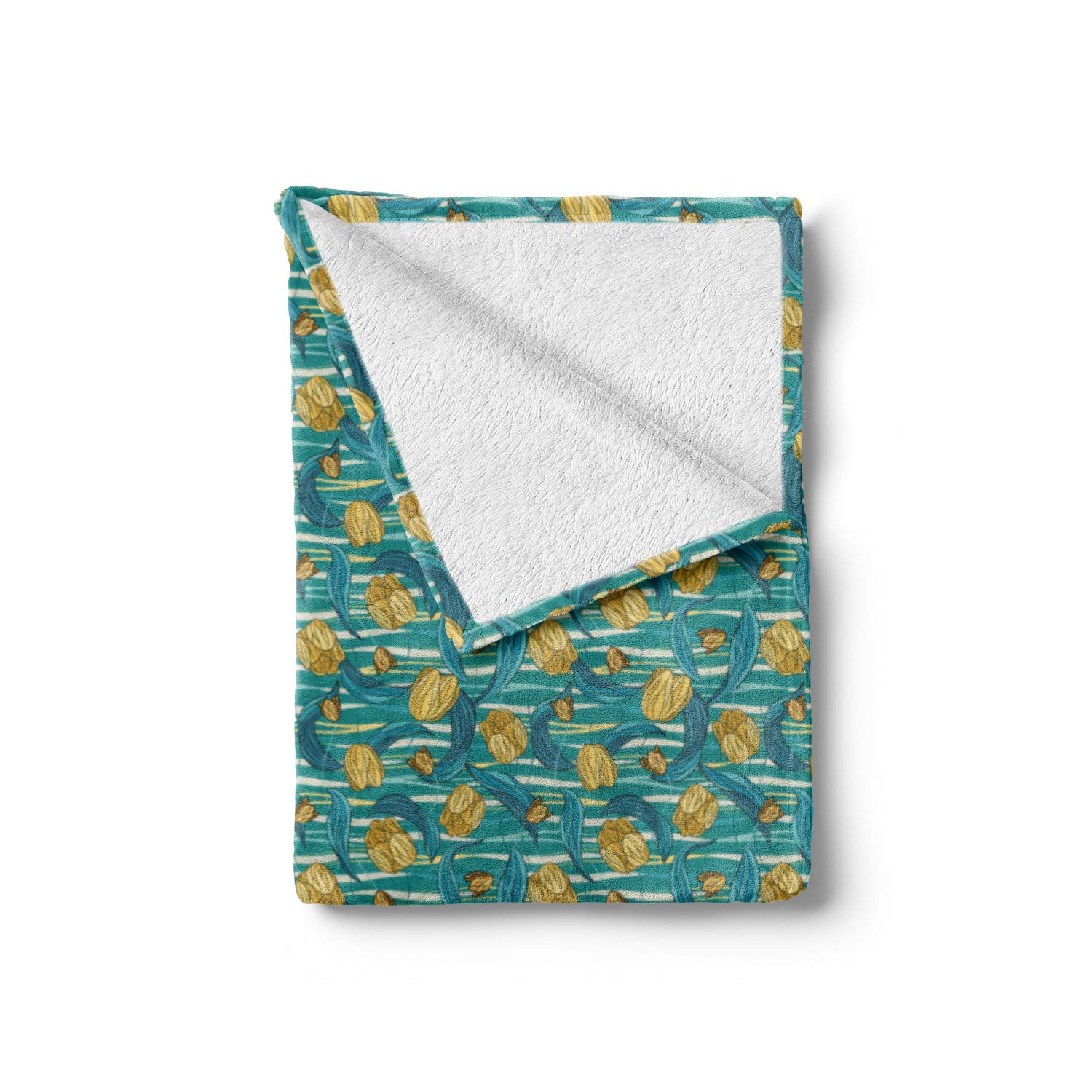 Ambesonne Floral Throw Blanket - Soft Fleece Couch Cover with Tulip Flowers Design, 60