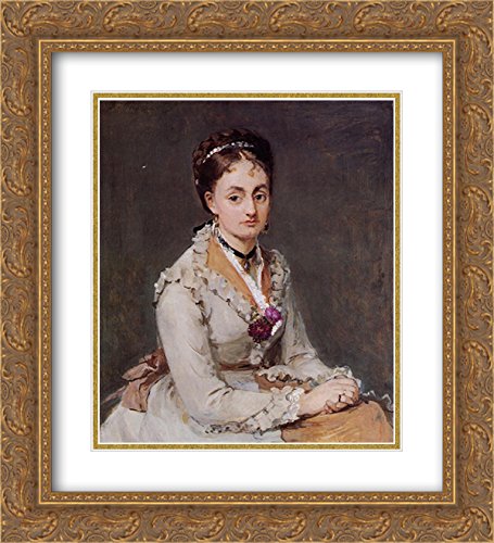 Berthe Morisot Portrait of the Artist's Sister Mme Edma Pontillon 1872-75 - 20x22 Gold Ornate Framed Museum Art Print with Double Matting | Wall Decor for Living Room, Bedroom & Office