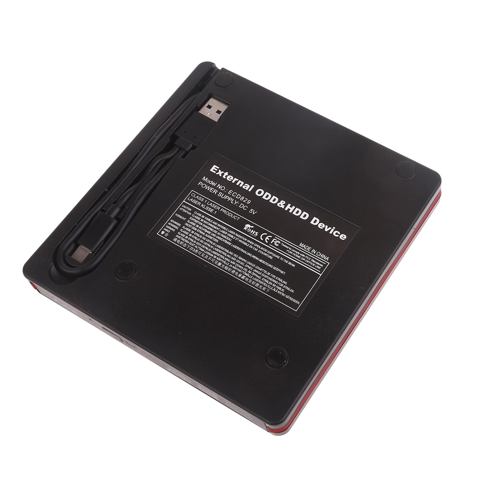 LARUISEE USB 3.0 External DVD Drive for Laptop & PC - Burn, Read, Play DVDs & CDs - Portable Optical Disc Writer for Movies, Music, Data Backup & Archiving