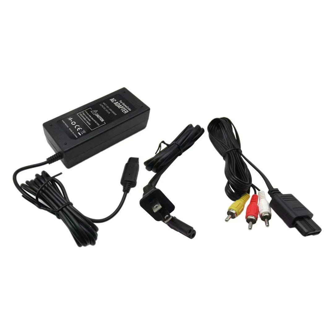 12V 3.25A AC Power Adapter & AV Cable for Nintendo Gamecube - Replacement Charger Set for Classic Gaming Consoles - Perfect for Home Entertainment and Retro Gaming Setup