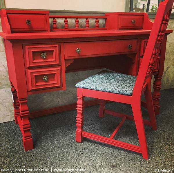 Beautiful Lace Furniture Stencil for DIY Home Decor - Perfect for Wood, Walls & Fabric Painting Projects