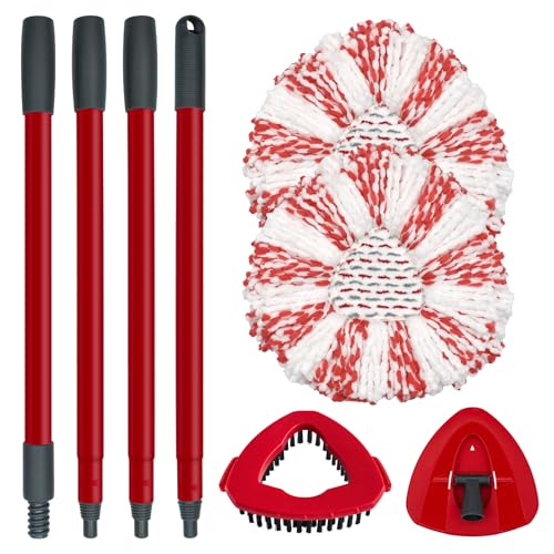 2 Red Heads + 1 Set Mop Handle + 1 Base + 1 Brush