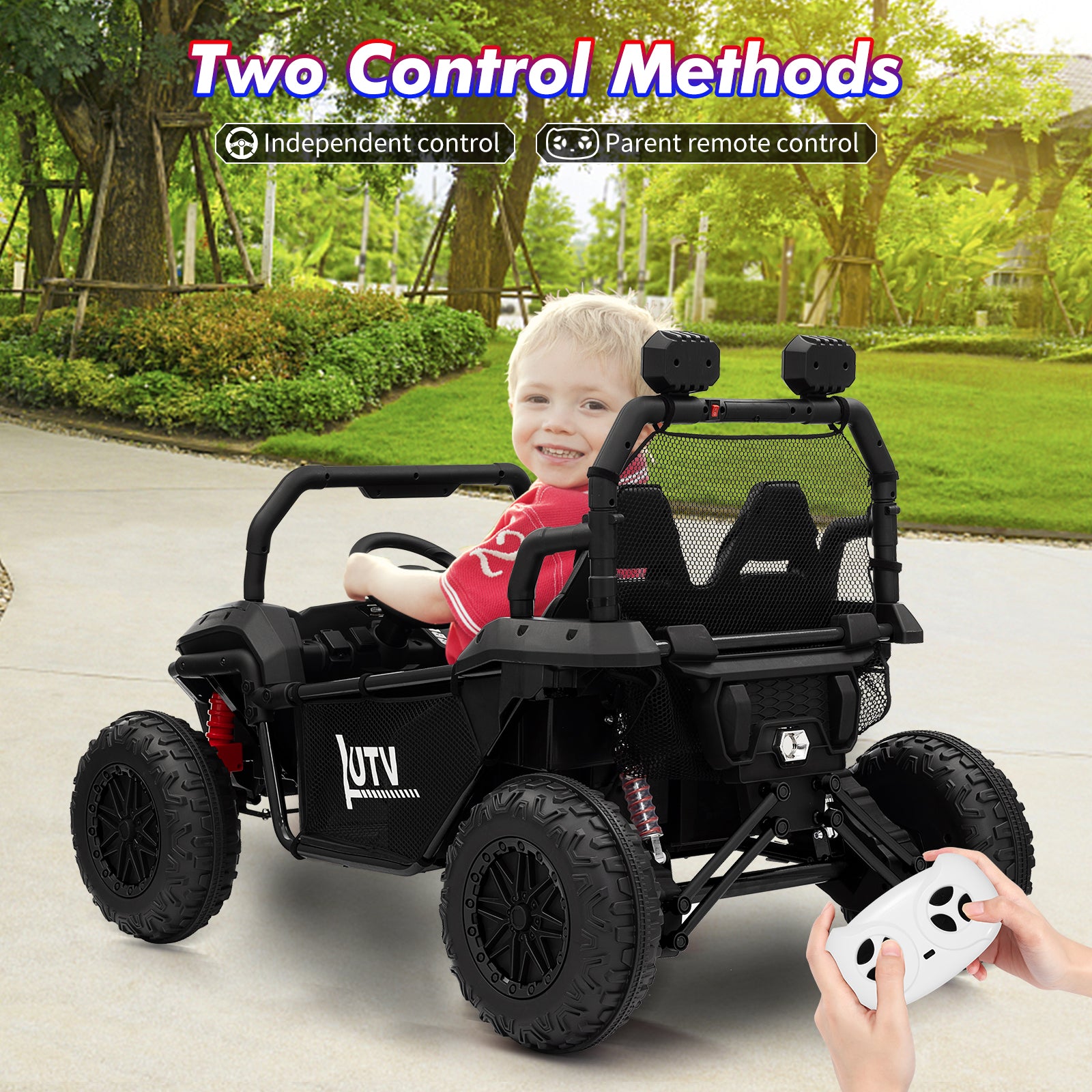GARVEE 24V 2-Seater Kids Electric Ride-On Car with Remote Control, 400W Motor, 4.5MPH Max Speed, 4-Wheel Suspension & Music - Perfect Birthday Gift for Boys & Girls | Outdoor Play, Backyard Fun, Neighborhood Cruising