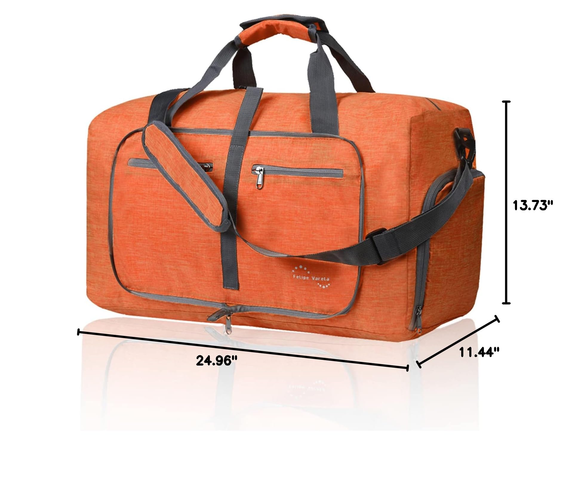 Felipe Varela Duffle Bag with Shoes Compartment & Adjustable Strap - Foldable Waterproof Travel Duffel for Men & Women - Perfect for Gym, Weekend Trips & Air Travel