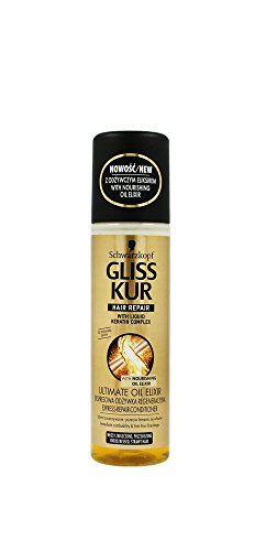 Gliss Kur Ultimate Oil Elixir Express Repair Conditioner Spray - 6.76 fl oz Hair Treatment for Damaged & Dry Hair - Quick Repair & Shine for All Hair Types - Perfect for Daily Use & Salon-Like Results at Home