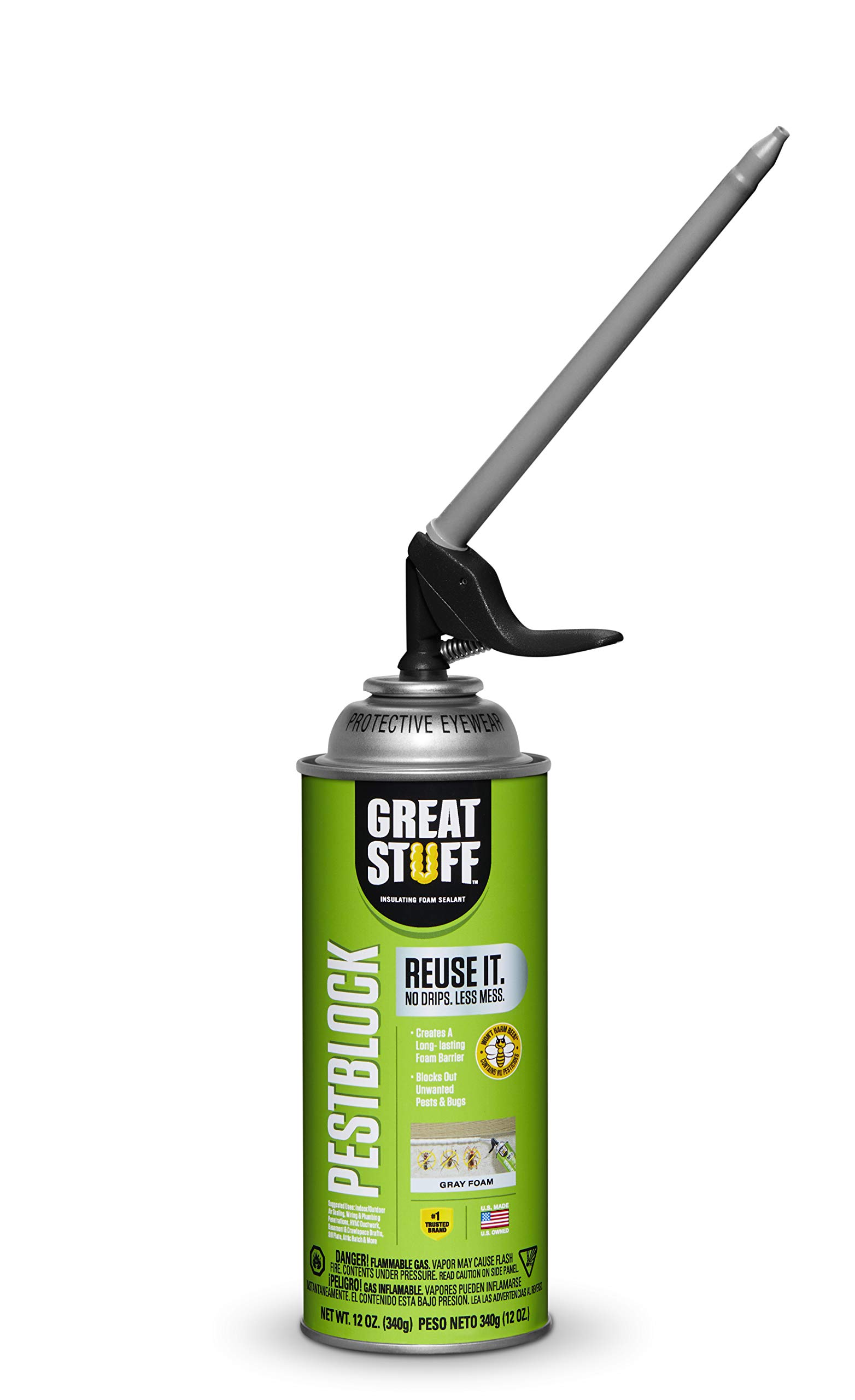 Great Stuff 99108240 2-Pack Smart Dispenser Foam Sealant, Gray – Perfect for Air Sealing Gaps, Cracks & Insulation in Homes, Walls & Windows
