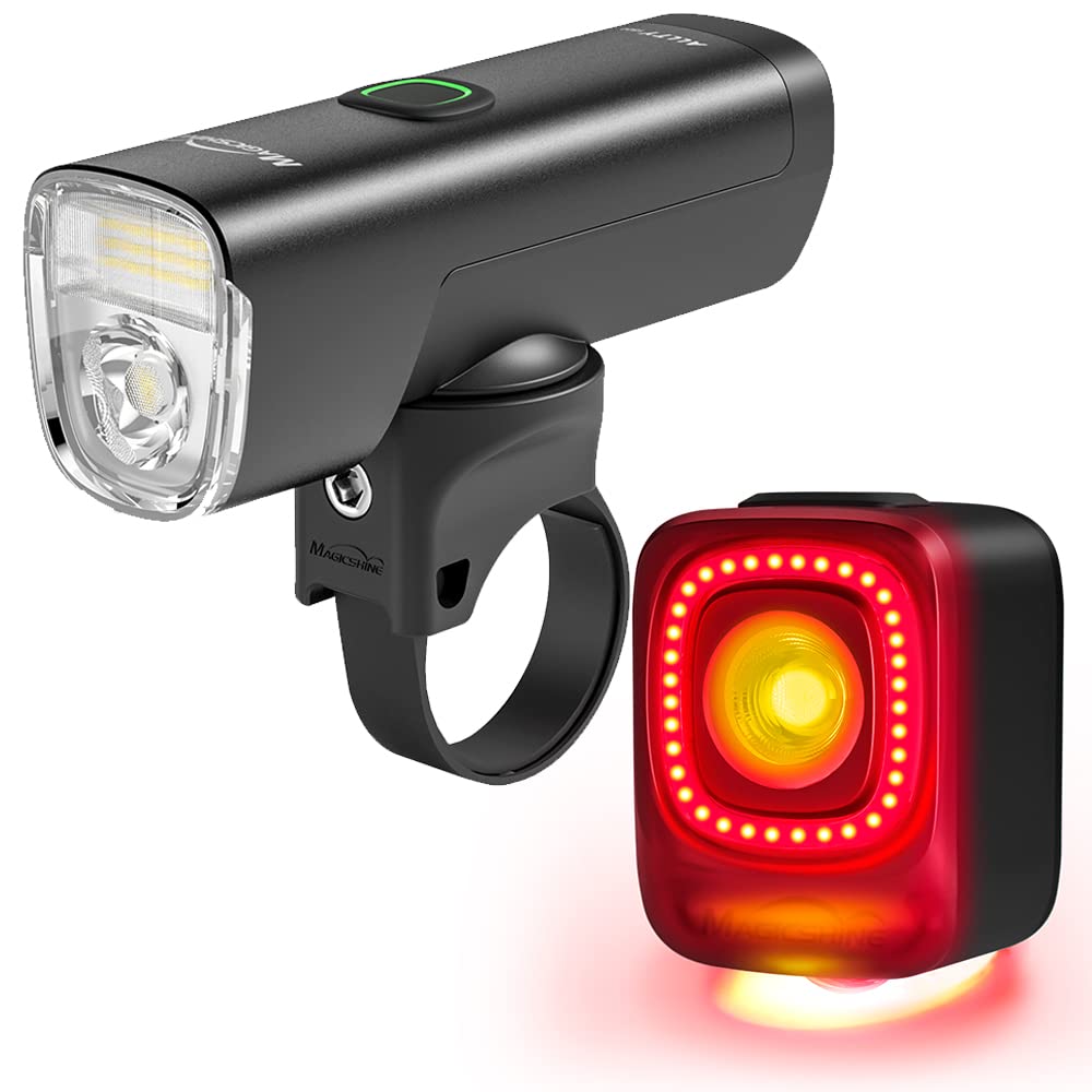 Magicshine Allty 1500 Bike Headlight & Seemee 120 Tail Light Combo - 1500 Lumen USB Rechargeable IPX7 Waterproof Cycling Lights for Commuter, Road & Urban Biking - Perfect for Night Riding Safety and Visibility