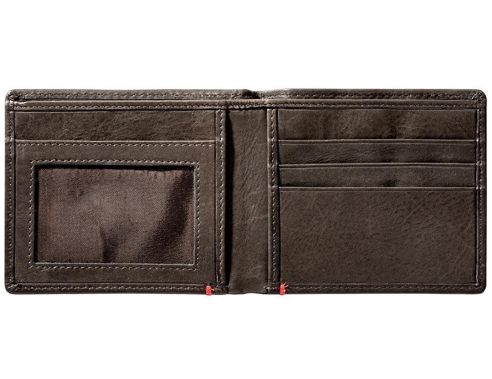 Genuine Mocha Leather Wallet with Skull Metal Plate - Stylish Bifold Wallet for Men, Perfect for Everyday Use & Travel Accessories