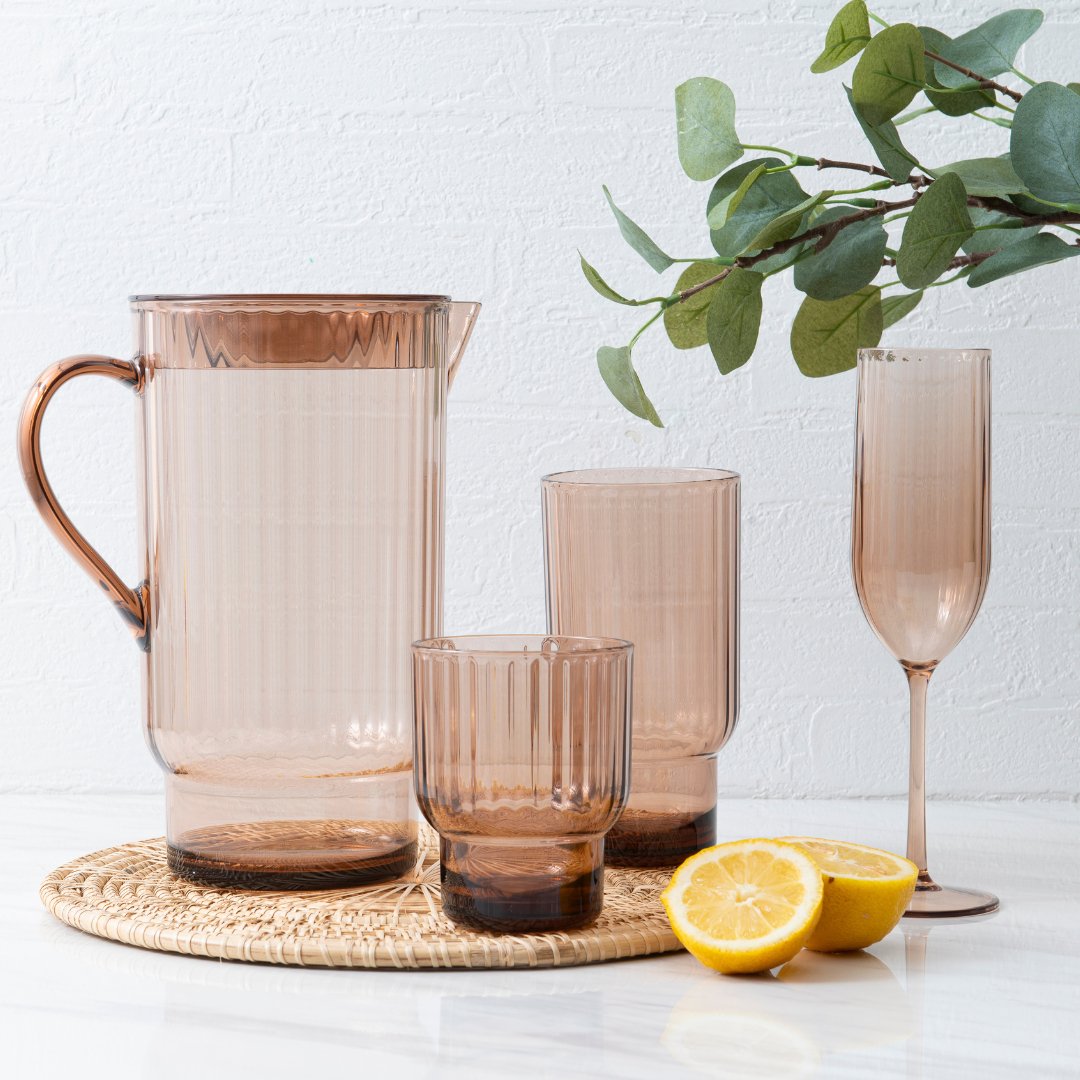 72oz Serenity Clear Water Pitcher with Lid - BPA Free Large Glass Pitcher for Iced Tea, Lemonade & Infused Water - Perfect for Refrigerator, Parties & Outdoor Gatherings