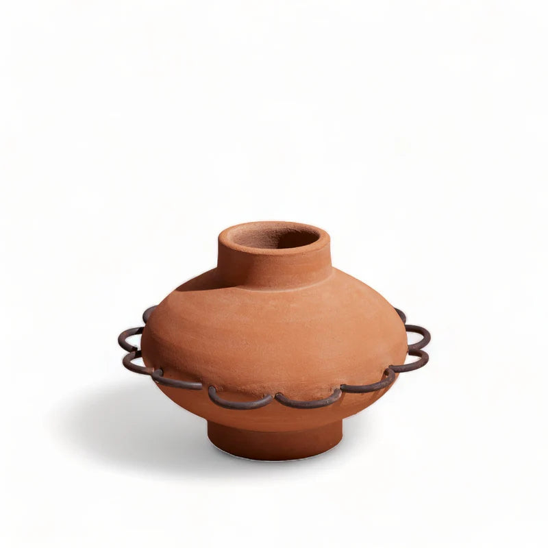 Handmade Eli Terracotta Vessel - Diego Olivero Studio Ceramic Pot - Perfect for Home Decor, Planters & Table Centerpieces