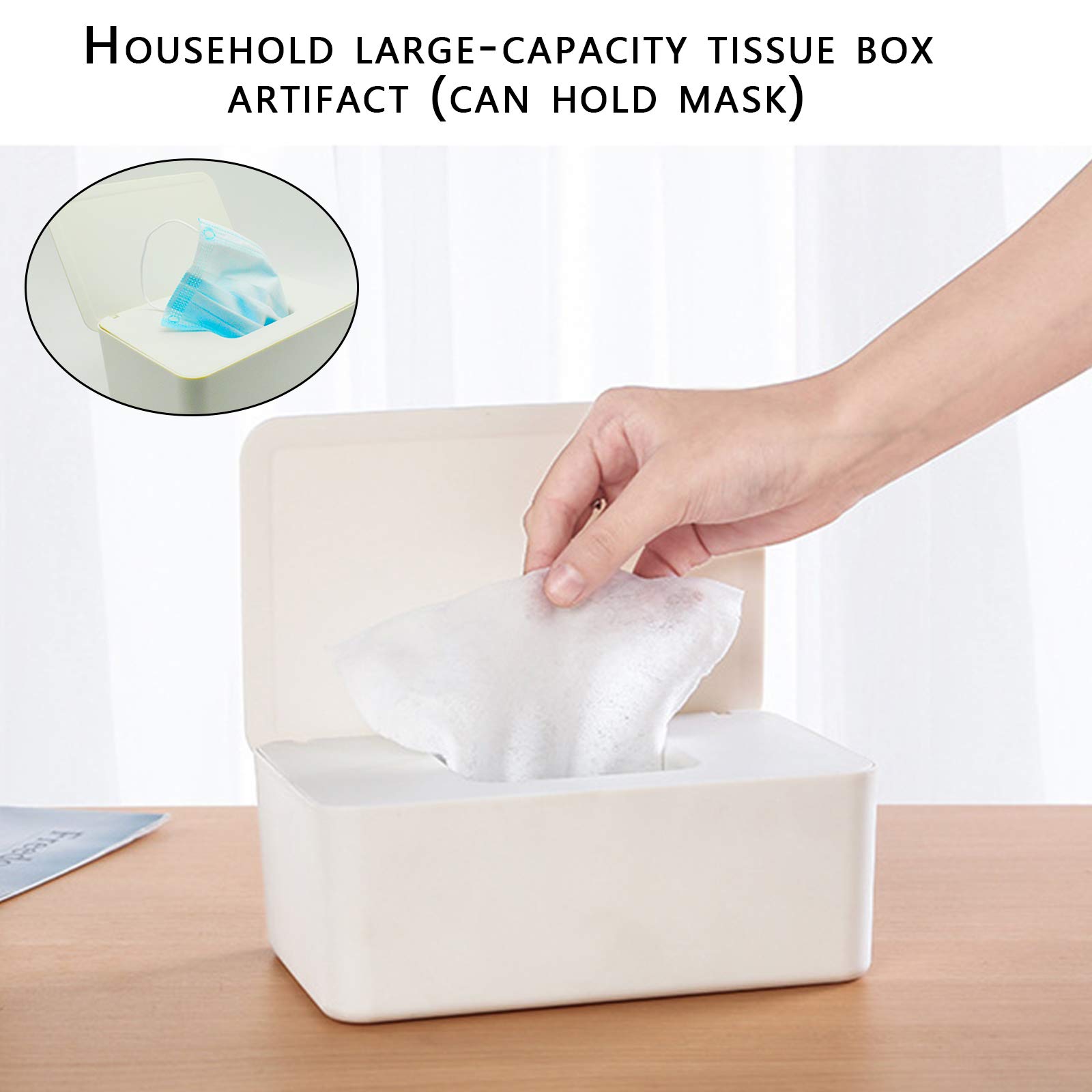 Cuayaes White Tissue Box Cover - Refillable Baby Wipes Dispenser with Sealed Lid - Modern Desktop Tissue Holder & Napkin Organizer for Bathroom, Car, Office - Perfect for Home, Nursery & Travel Essentials