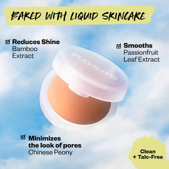 Kosas Cloud Set Baked Setting & Smoothing Powder - Talc-Free, Vegan Makeup Setting Powder for Flawless Finish | Perfect for Oily Skin & Long-Lasting Makeup All Day