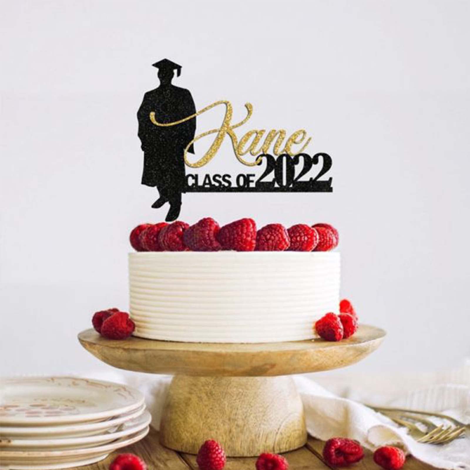 Custom Graduation Cake Topper 2025 - Personalized Class of 2025 Cake Decorations - Congratulations Cake Topper for High School & College Graduation Parties (Style 1) - Perfect for Graduation Cakes, Cupcakes & Dessert Tables
