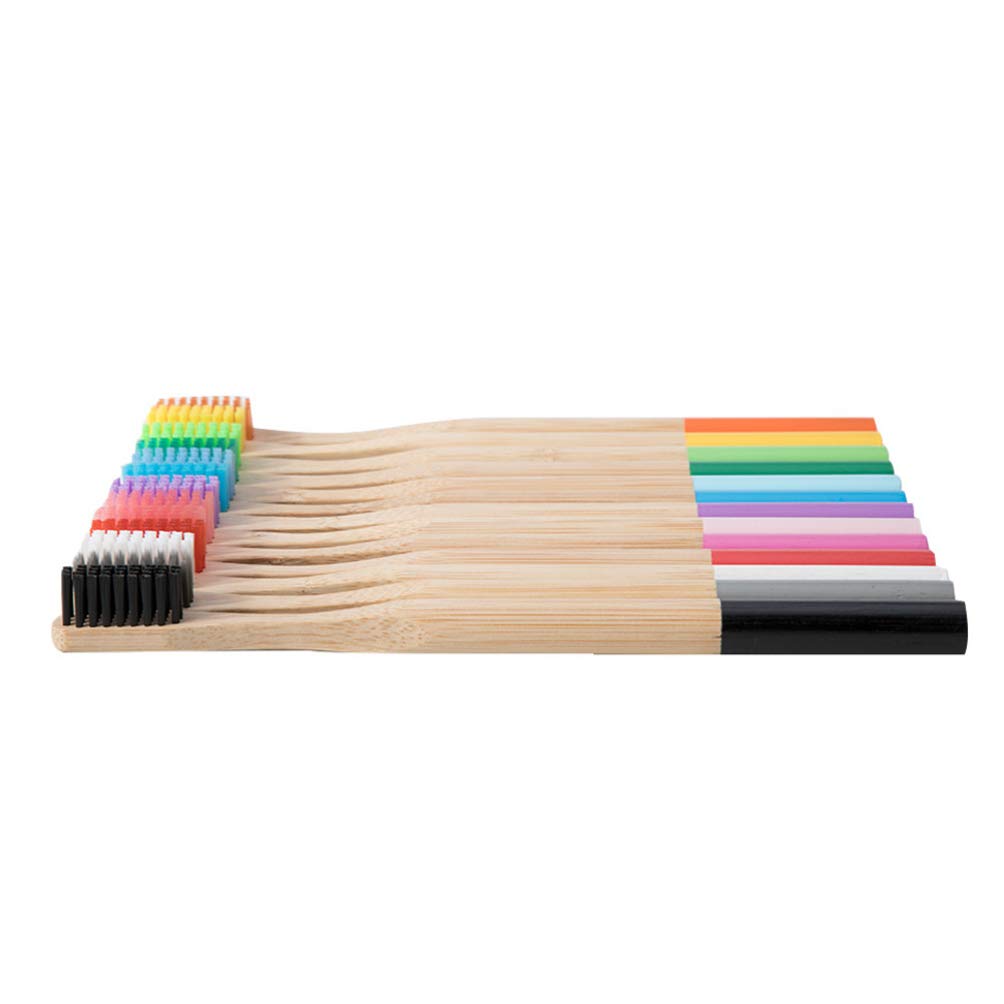 EXCEART 4-Pack Organic Bamboo Toothbrushes with Charcoal Bristles - Natural Wooden Manual Toothbrush Set for Adults & Kids, Eco-Friendly Dental Care - Perfect for Travel, Home & Sustainable Lifestyle