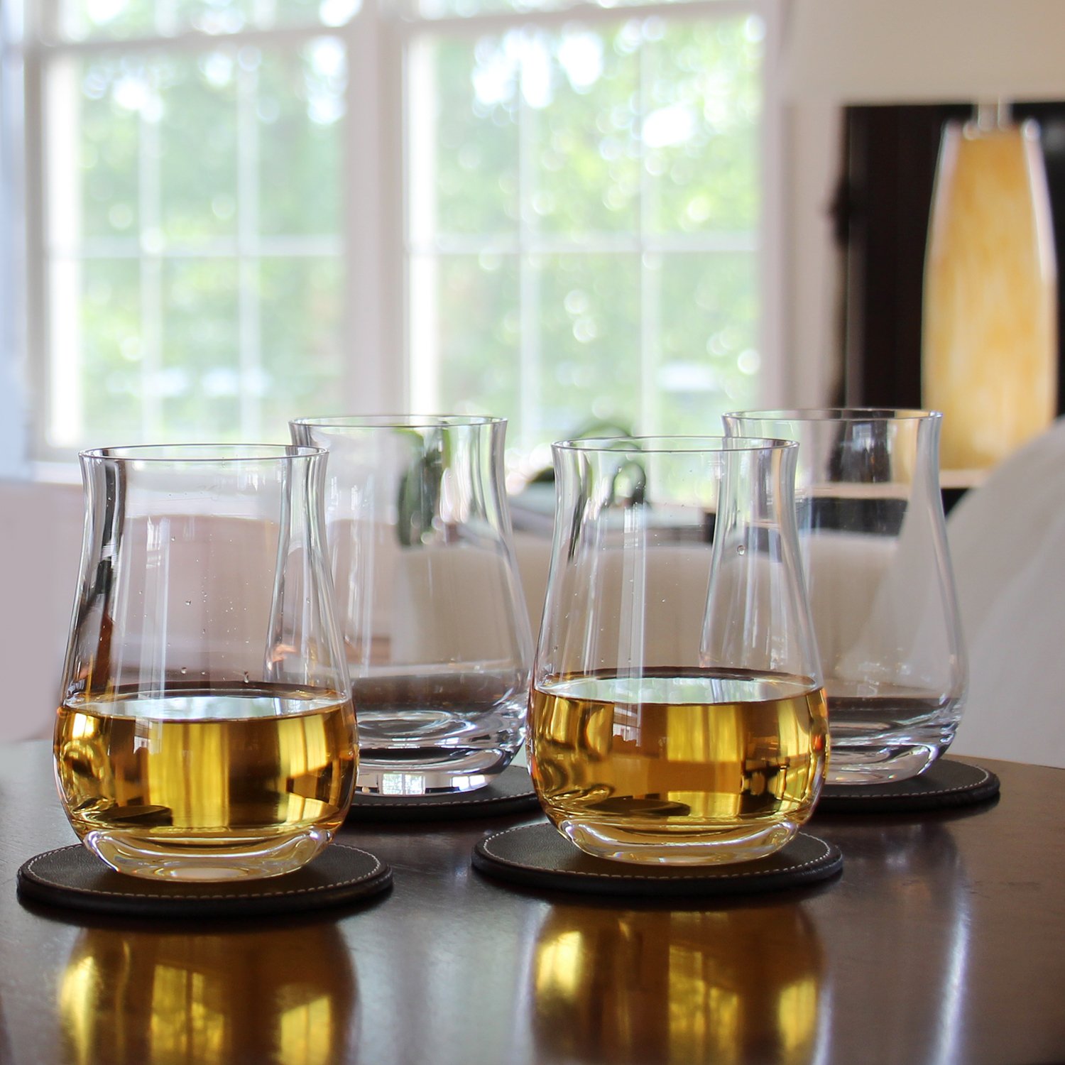 Premium Ravenscroft Crystal Single Malt Scotch Whiskey Glasses - Set of 4 Heavy-Base Tumblers for Bourbon, Whisky & Scotch - Perfect for Home Bar, Gifts & Entertaining