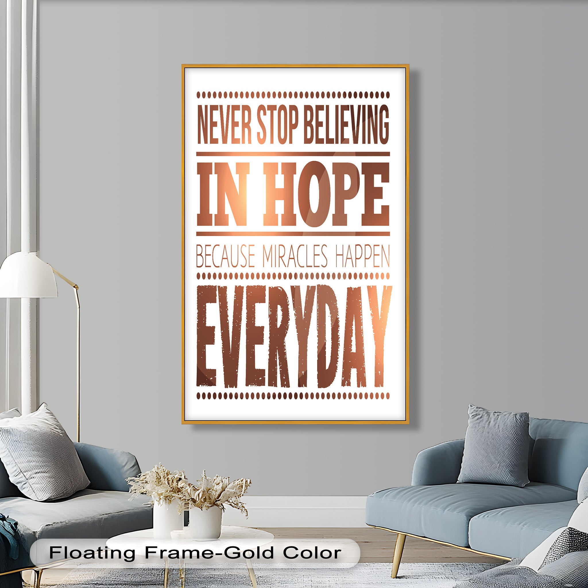 Inspiring 'Believe in Hope' Motivational Oil Painting - Uplifting Wall Art for Home, Office & Meditation Space