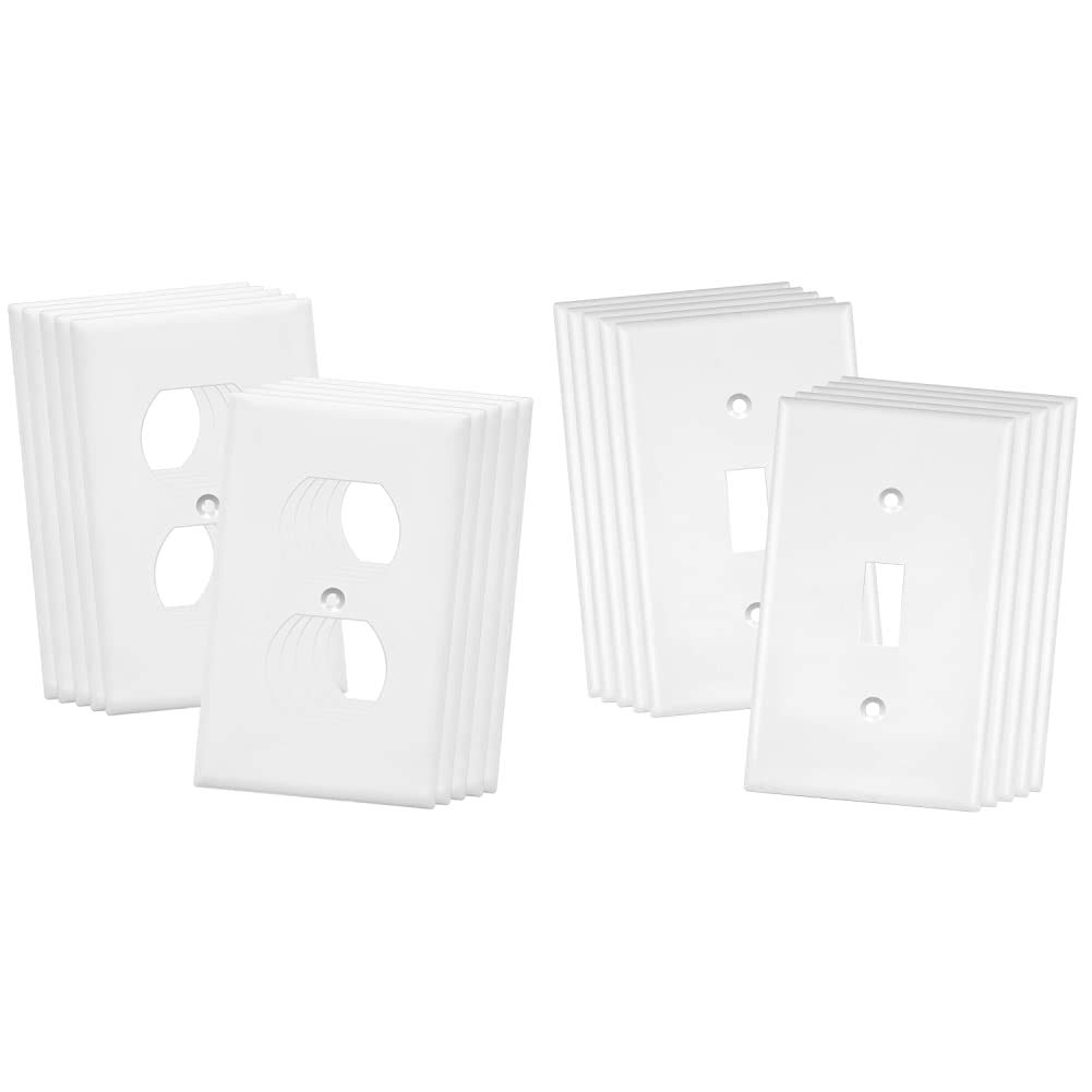ENERLITES 10-Pack Duplex Wall Plate & Switch Cover for Home & Office