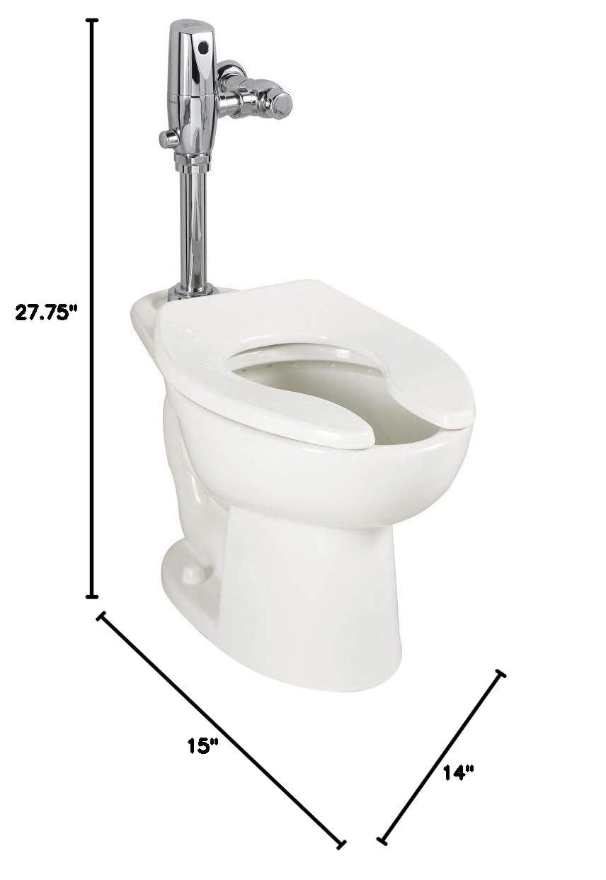 American Standard 3451.001.020 Madera Everclean 15-Inch Universal Top Spud Floor Mount Toilet Bowl, White - Durable & Easy-Clean Bathroom Fixture for Home & Commercial Use
