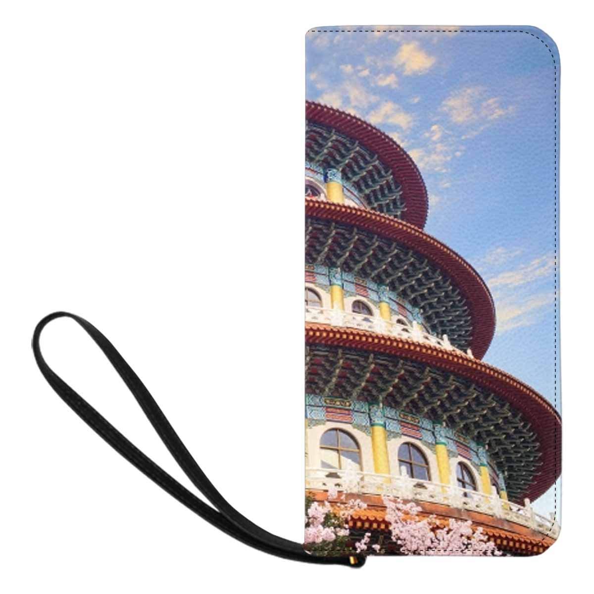 **Beautiful Cherry Blossom Sky Women's Wallet Clutch Purse - Stylish Ladies Phone Card Holder with Adjustable Strap - Perfect for Parties, Travel & Everyday Use**