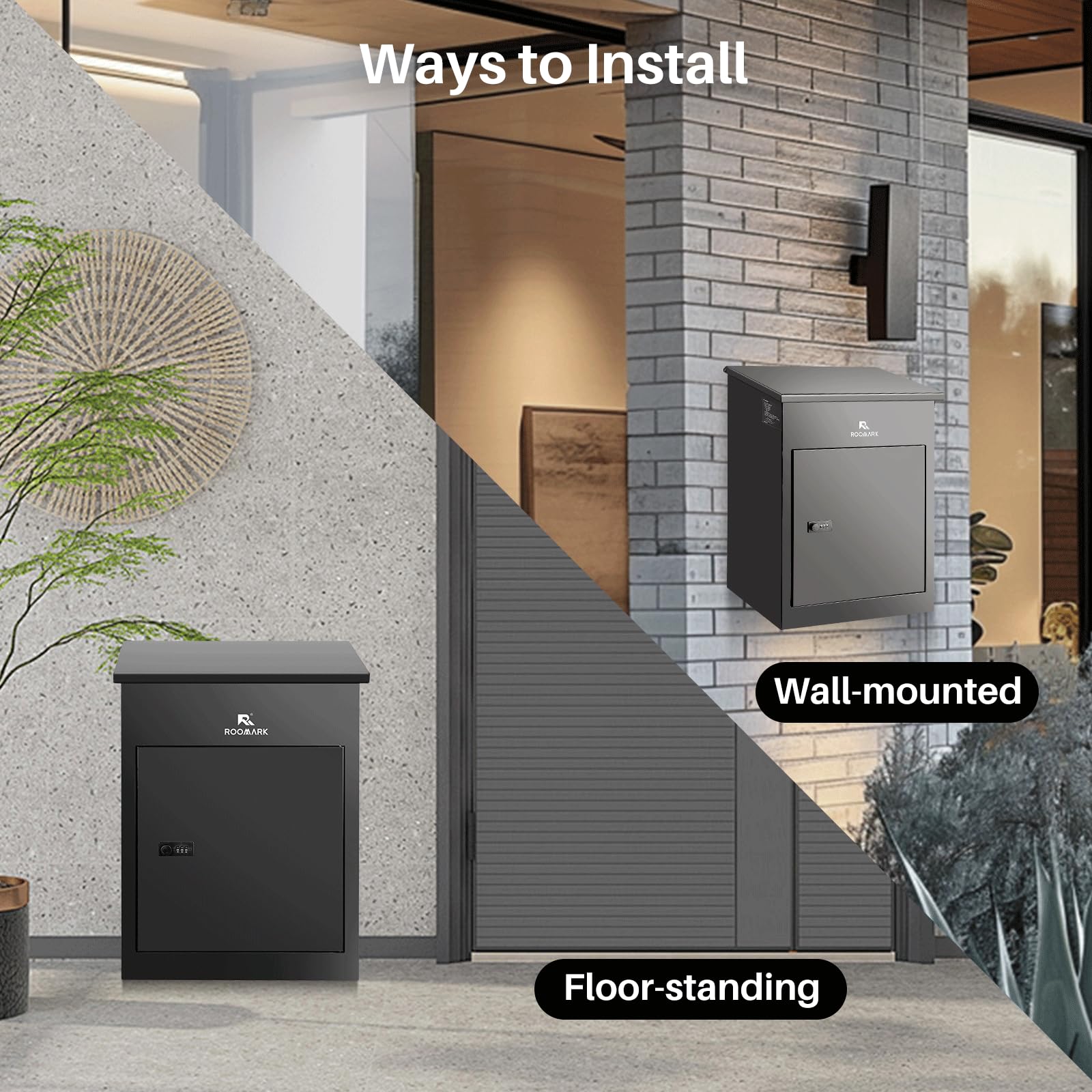 Galvanized Steel Package Delivery Box - 0.8mm Anti-Theft Lockable Parcel Storage for Outdoor Use | Large Capacity Modern Mailbox with Wall Mount & Floor Standing Options | Secure Mail & Parcel Drop Box for Homes, Apartments & Offices