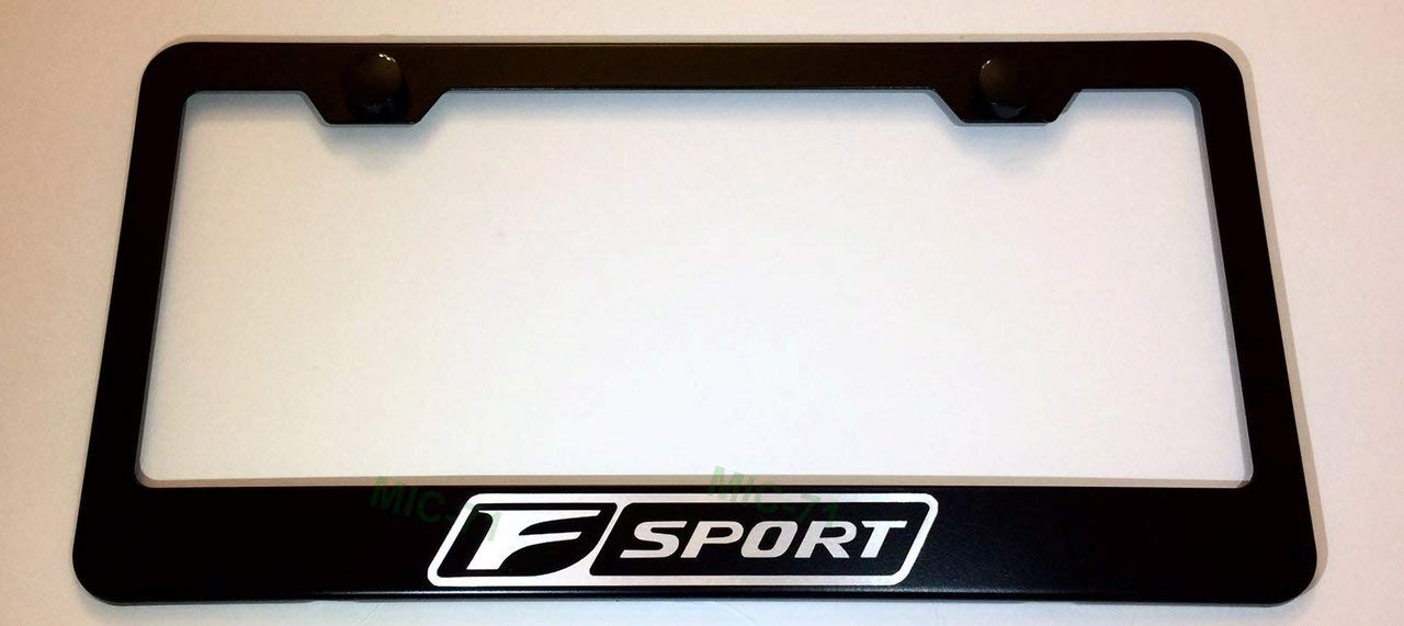 Stainless Steel License Plate Frame for Lexus F Sport - Black Laser Engraved Tag Holder, Universal Fit for All Vehicles - Perfect for Car Enthusiasts & Customization