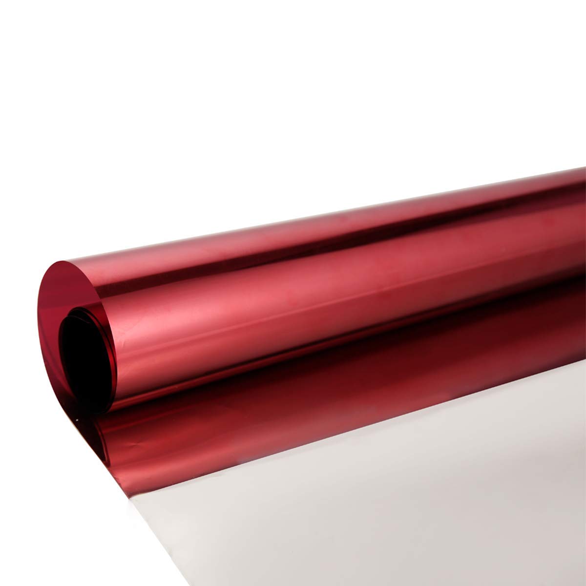 One Way Mirror Window Film - Reflective, UV & Heat Control, Self-Adhesive Privacy Tint for Office & Home (Red Silver, 60Inch x 100Feet) - Perfect for Daytime Privacy & Sun Protection