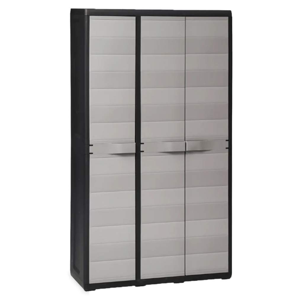 ZAMAX XL Free Standing Outdoor Garden Storage Cabinet with Adjustable Shelves - Lockable Utility Organizer for Tools, Household Items - Durable PP Material for Garage, Pantry, Dorm & Backyard Storage - Perfect for Organizing Gardening Supplies, Sports Equipment & Seasonal Decor