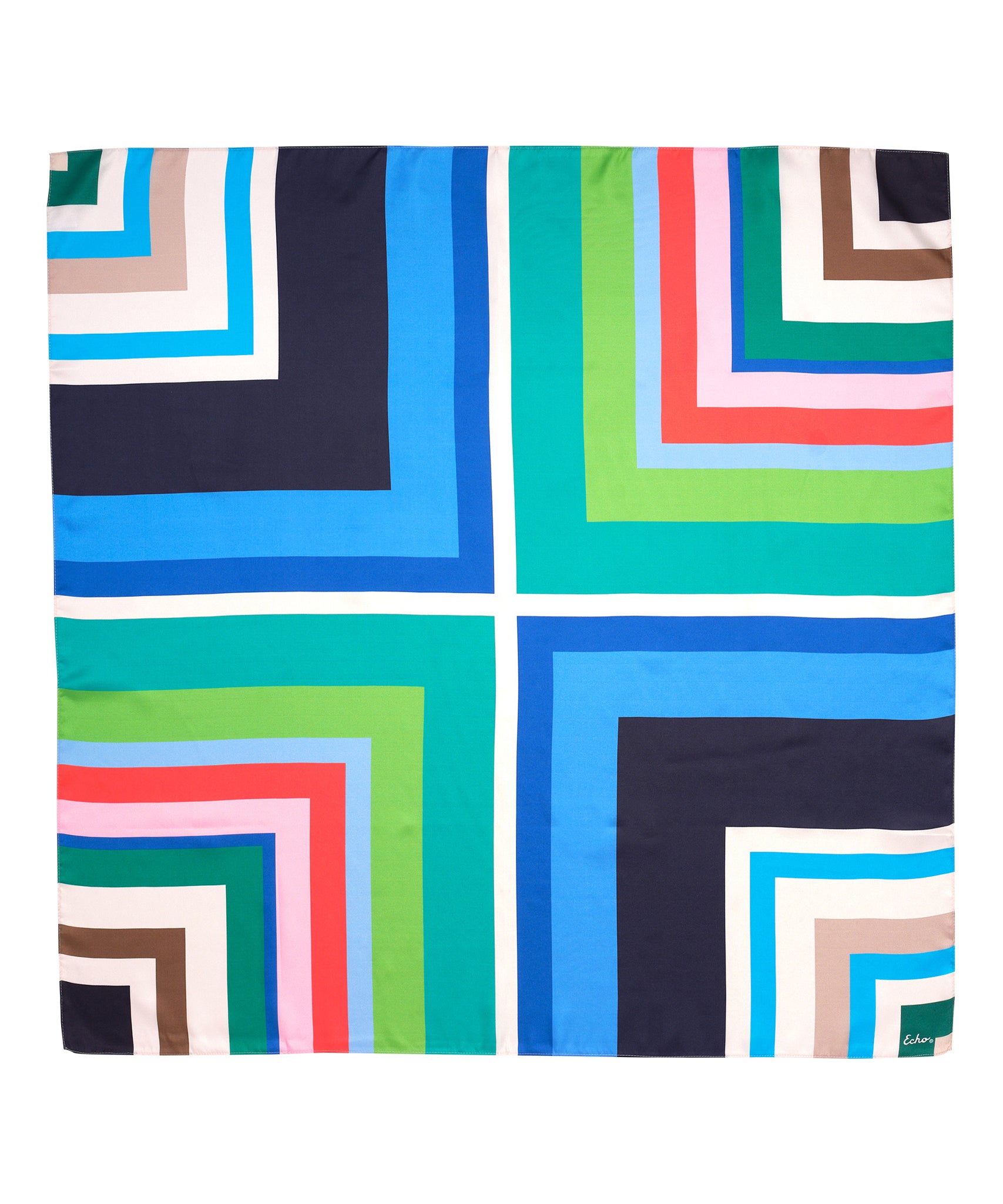 Island Tile Silk Square Scarf - Lightweight & Elegant Fashion Accessory for Women - Perfect for Beach, Travel, and Everyday Wear